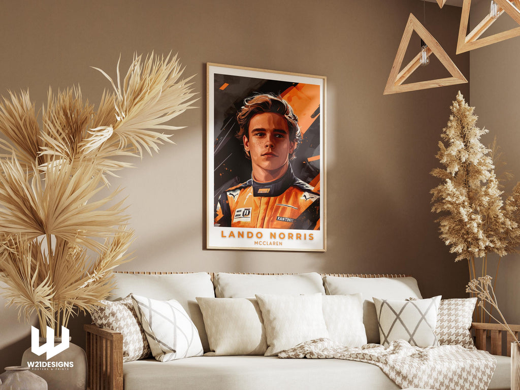 Lando Norris McLaren F1 Art Print: Formula 1 Racing Poster