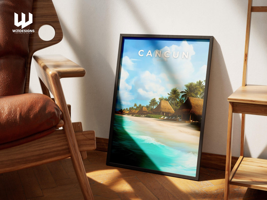 Cancun Beach Print: Tropical Mexico Coastal Wall Art