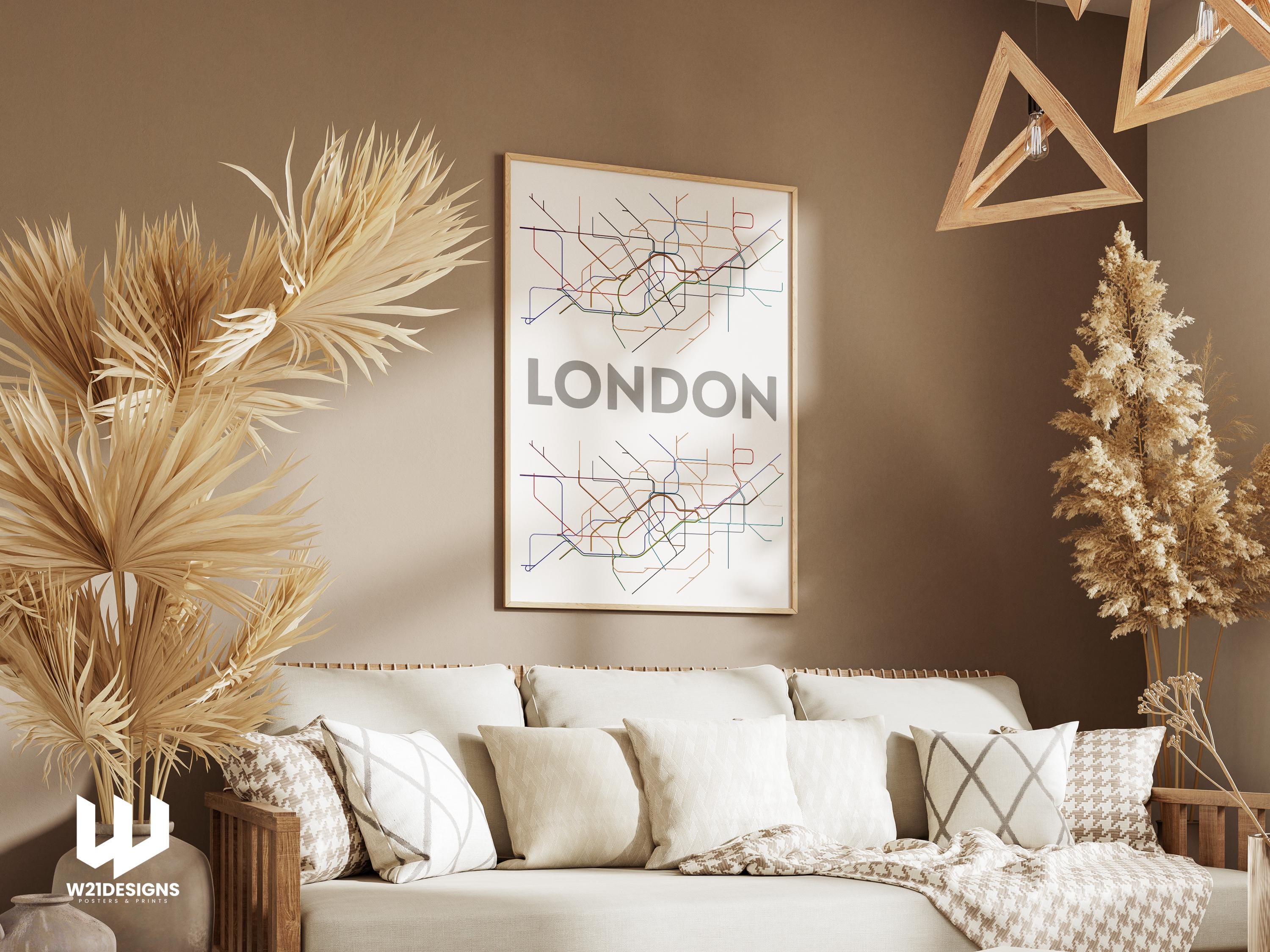 London Underground Map Print: Minimalist Commuter Wall Art