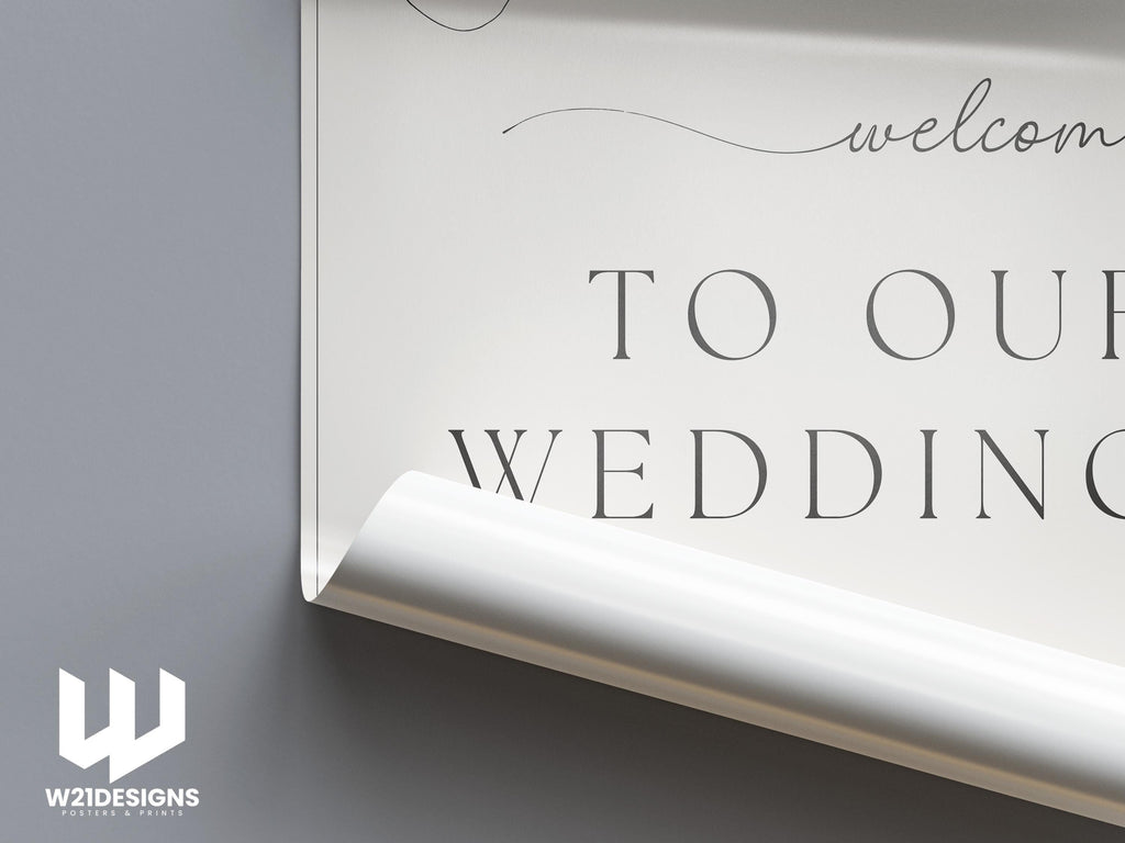Personalized Wedding Welcome Sign: Elegant Minimalist Decor (Printable)