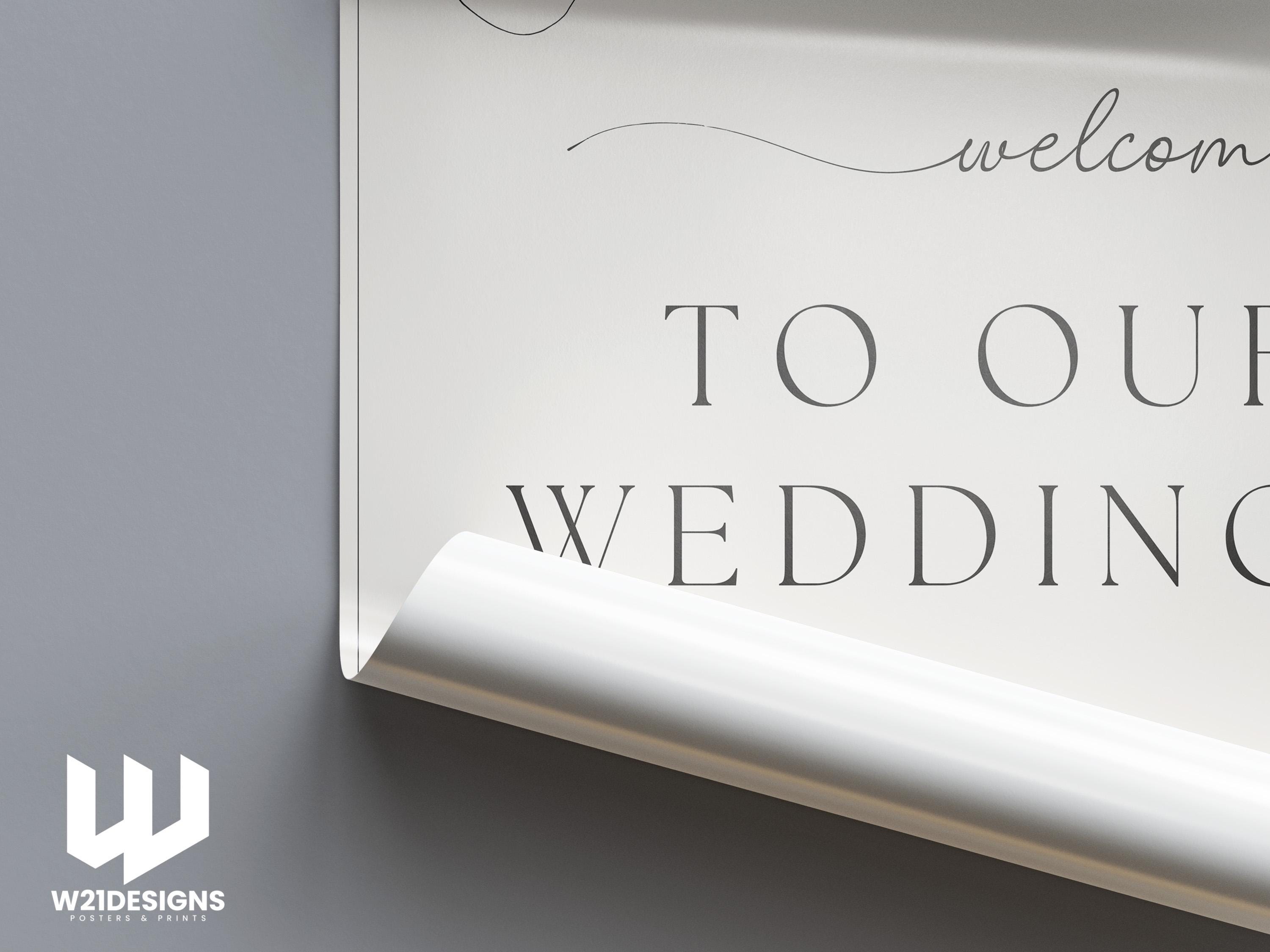 Personalized Wedding Welcome Sign: Elegant Minimalist Decor (Printable)