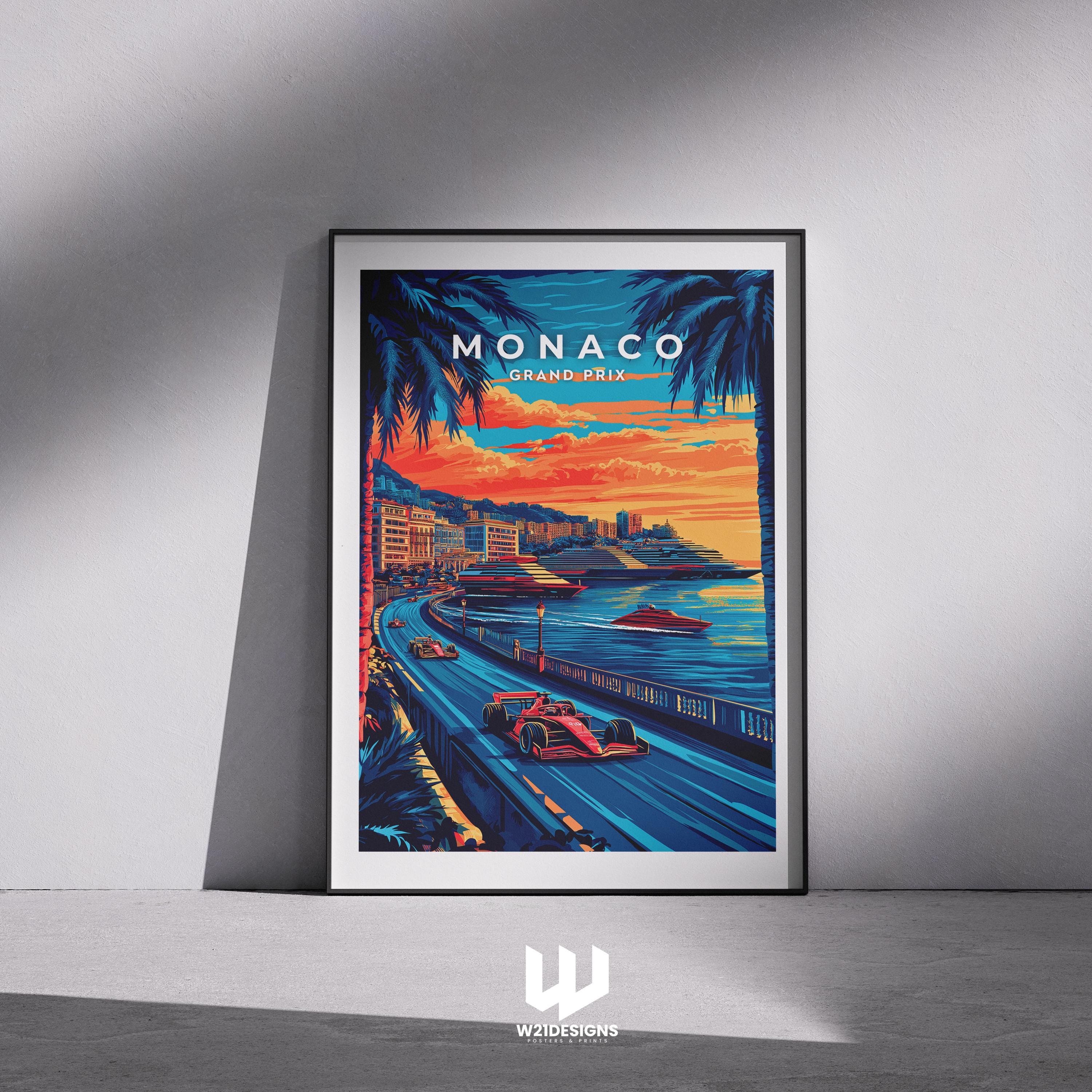 Monaco Grand Prix Travel Poster: French Riviera F1 Racing Art