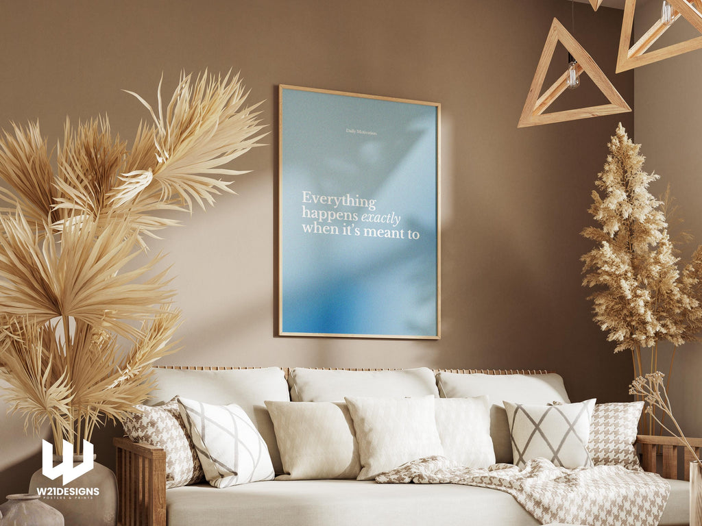 Motivational Quote Print: Everything Happens for a Reason, Minimalist Wall Art