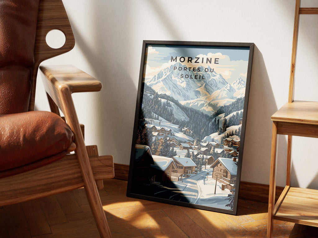 Morzine France Travel Poster: French Alps Ski Resort Art