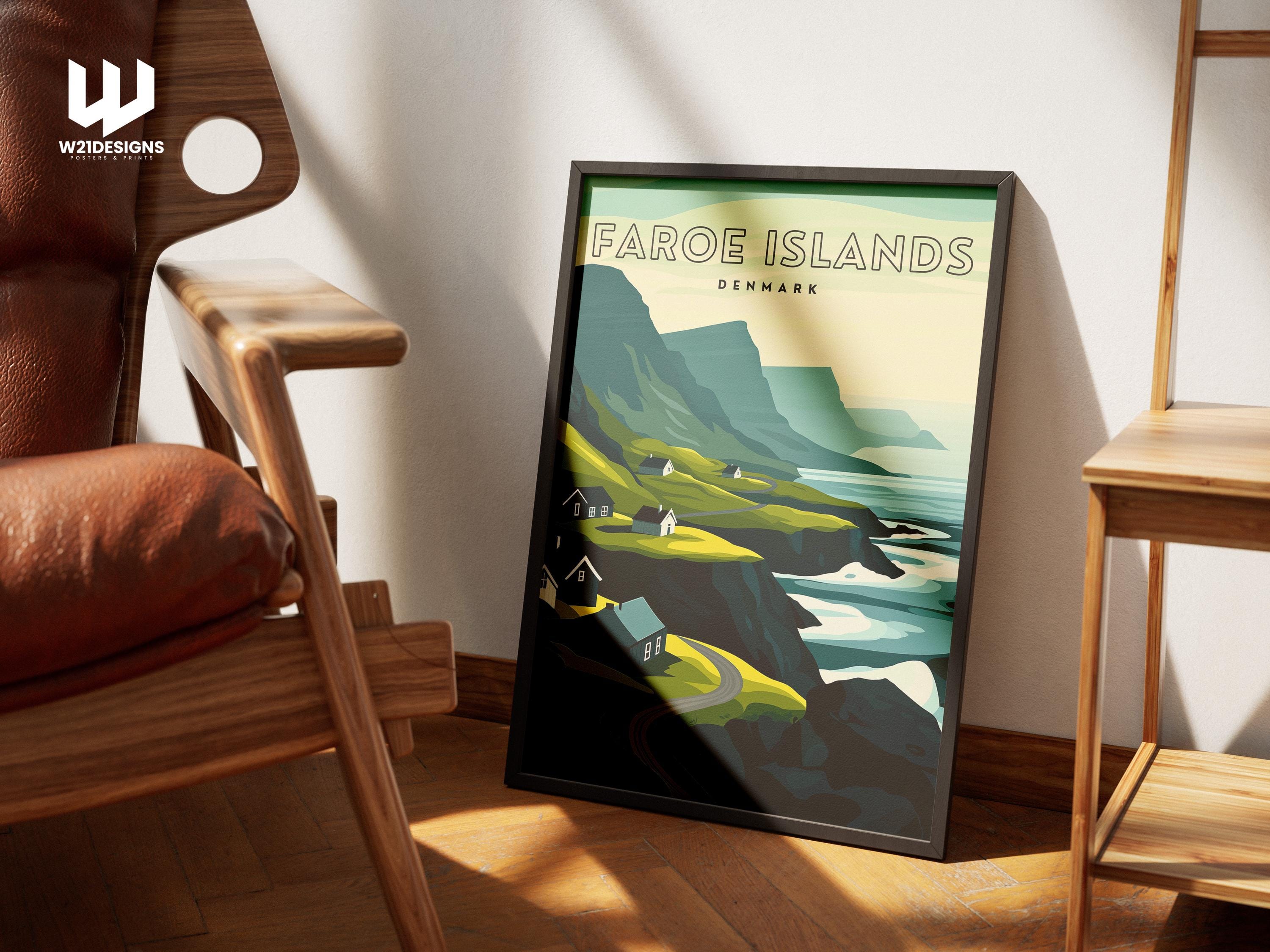 Faroe Islands Travel Poster: Nordic Coastal Art Print