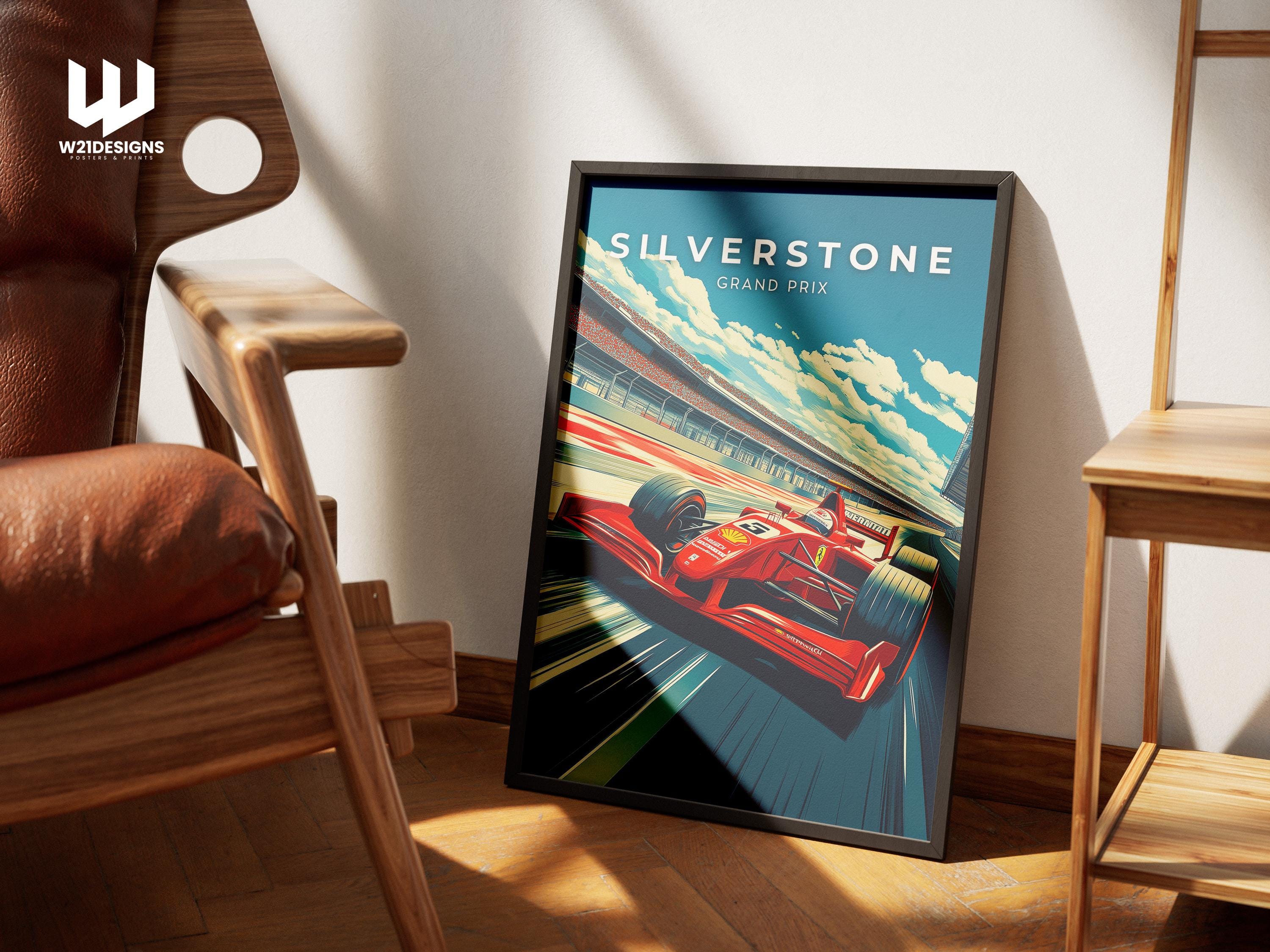 Silverstone Grand Prix Poster: Retro F1 Racing Art Print