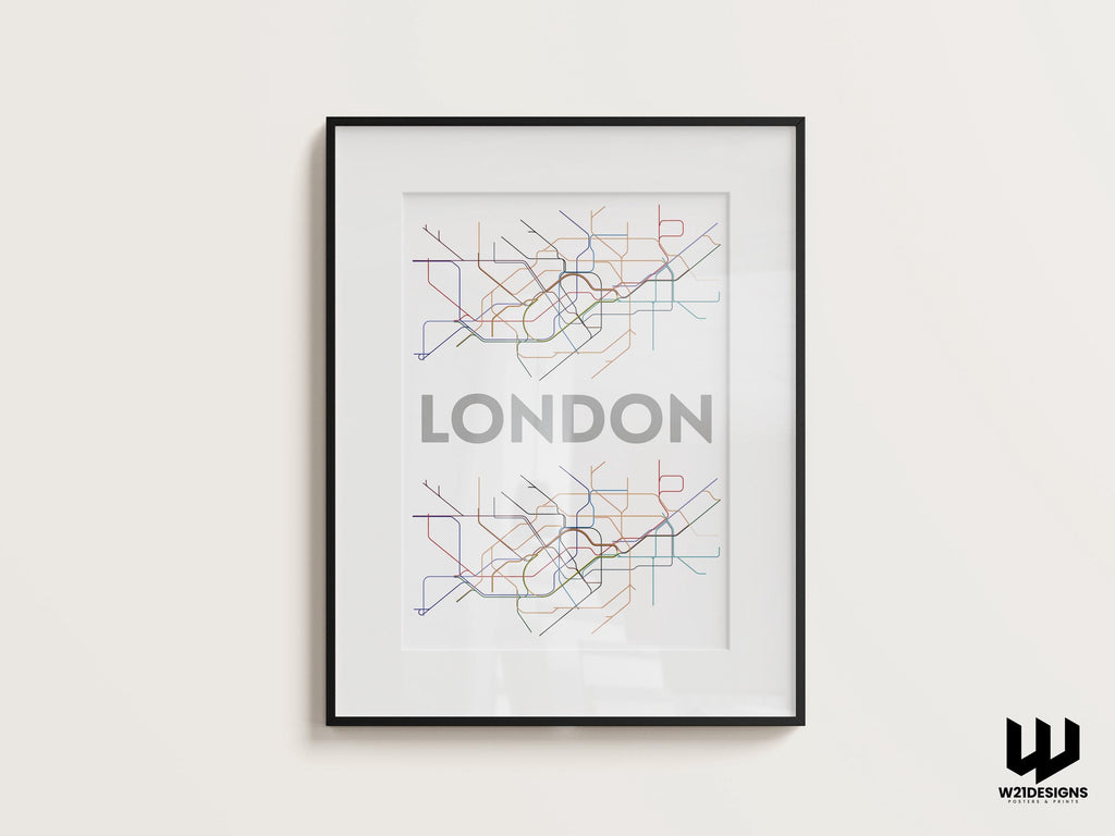 London Underground Map Print: Minimalist Commuter Wall Art