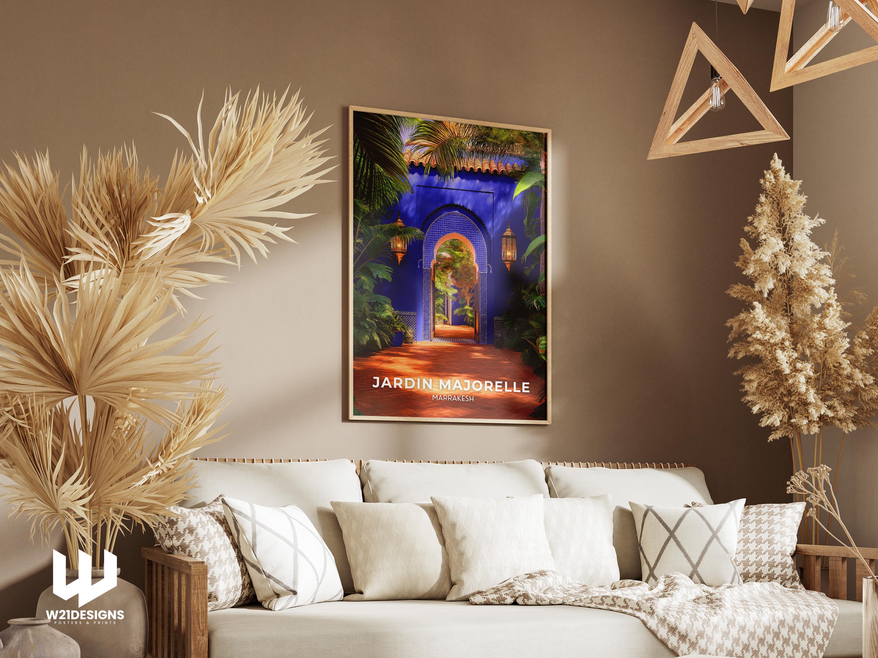 Jardin Majorelle Poster: Marrakesh Morocco Travel Print