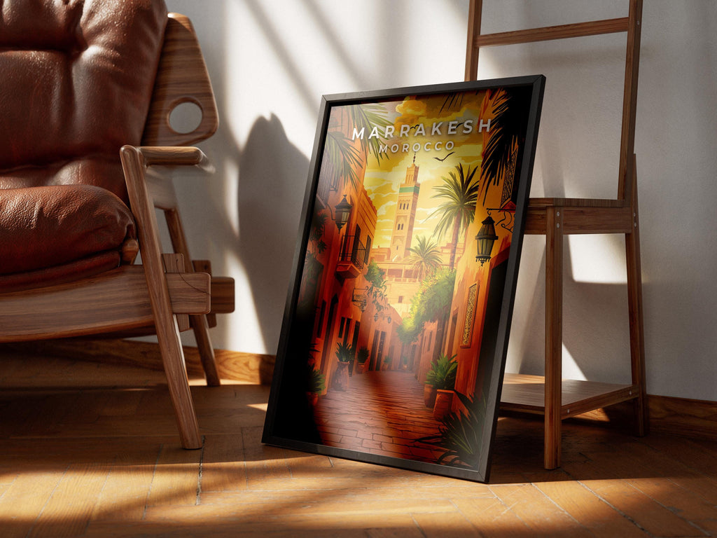 Marrakesh Travel Poster: Vintage Morocco Wall Art