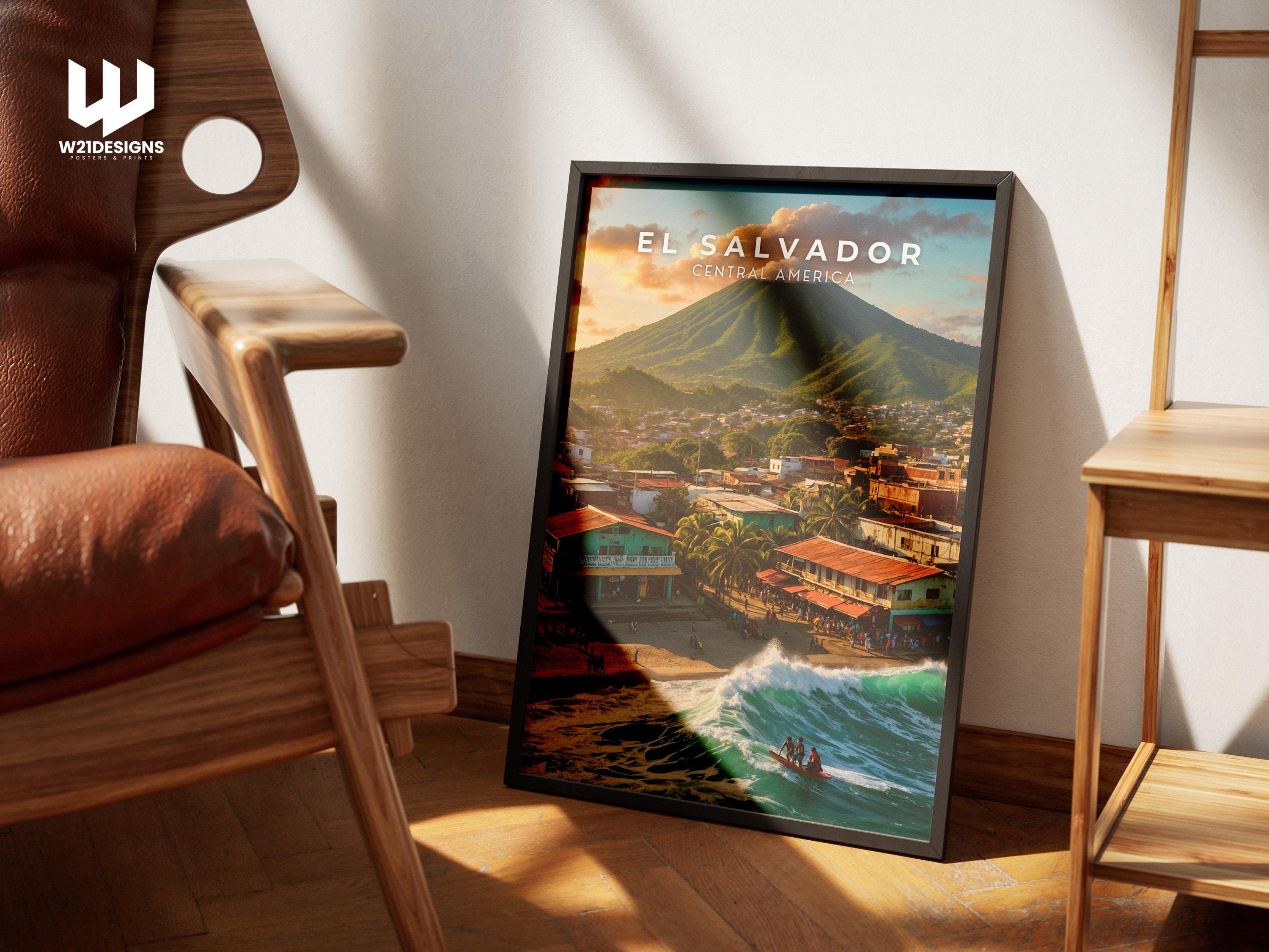 El Salvador Travel Poster: Vintage Style Central America Wall Art