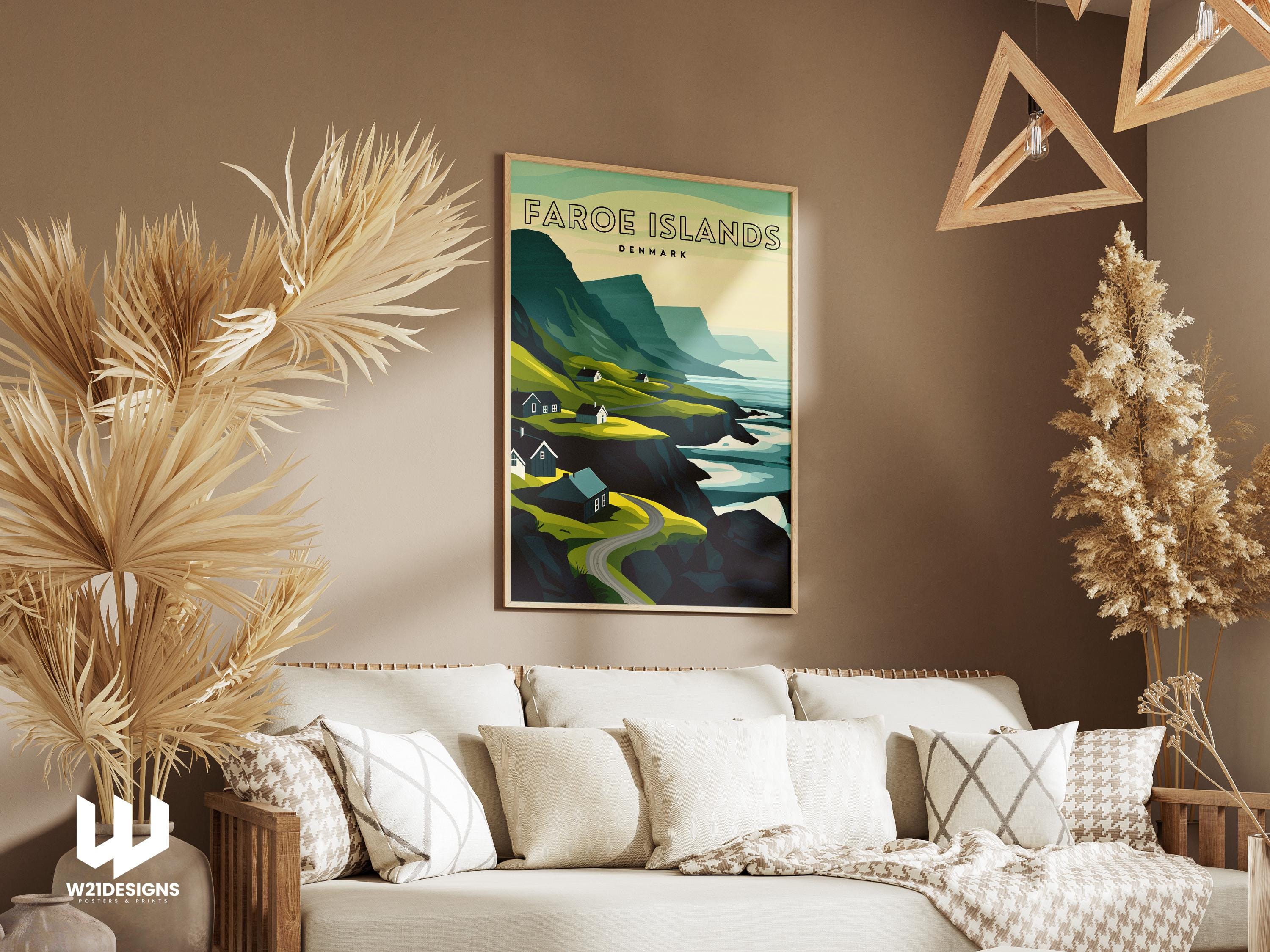 Faroe Islands Travel Poster: Nordic Coastal Art Print