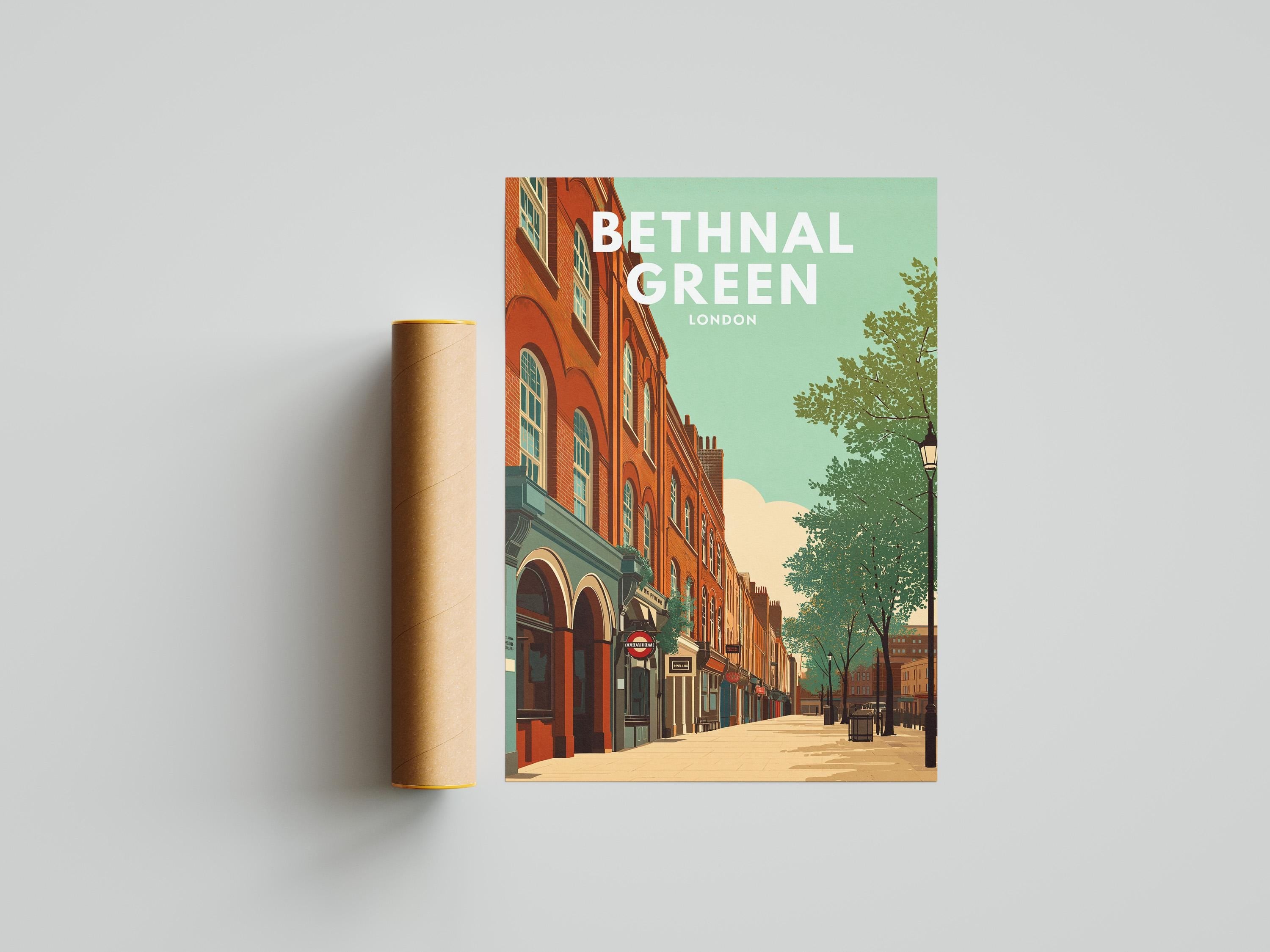Bethnal Green London Travel Poster | East London Wall Art | Vintage City Illustration