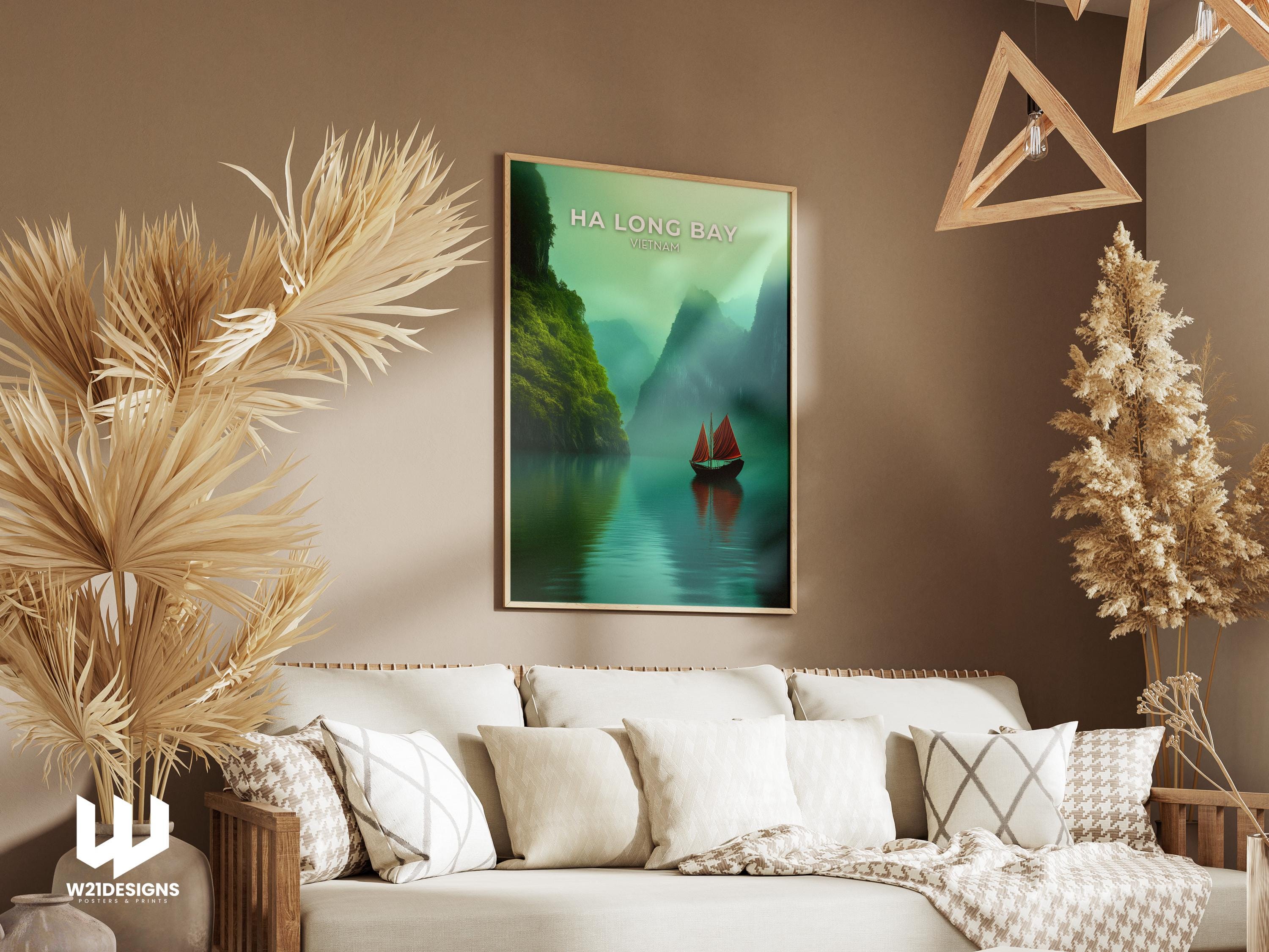 Ha Long Bay Travel Poster: Vietnam Landscape Art Print