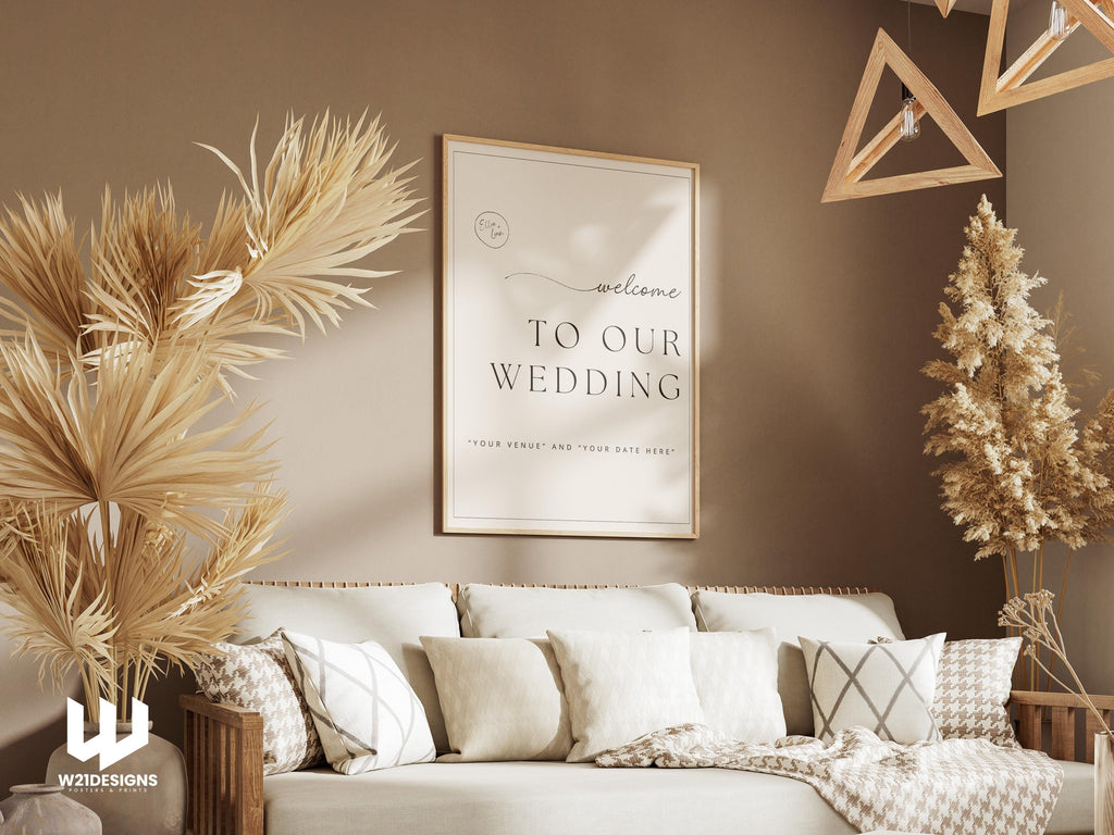 Personalized Wedding Welcome Sign: Elegant Minimalist Decor (Printable)