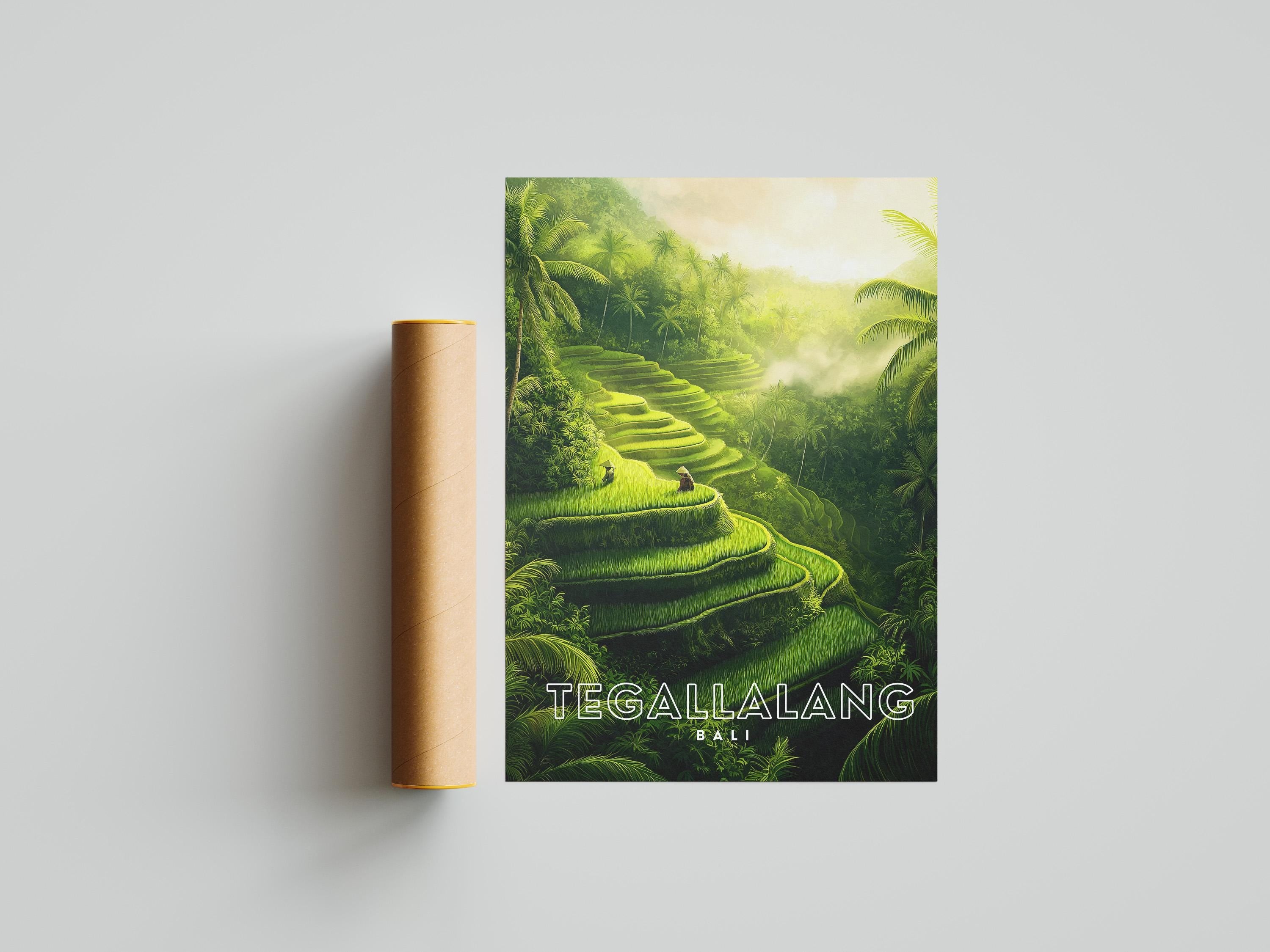 Bali Rice Terrace Poster: Tegallalang Landscape Art Print