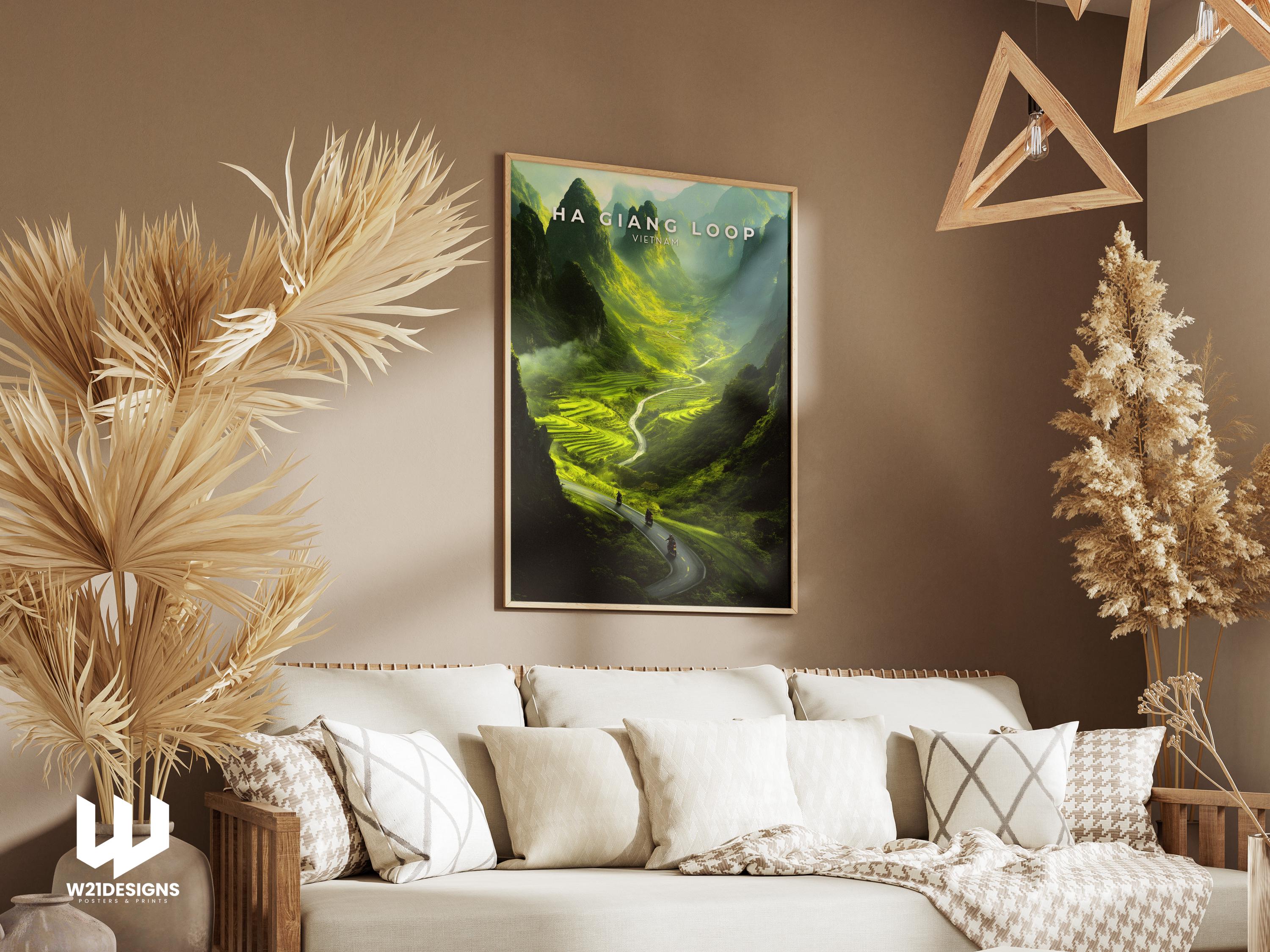 Ha Giang Loop Vietnam Travel Poster: Scenic Road Trip Art Print