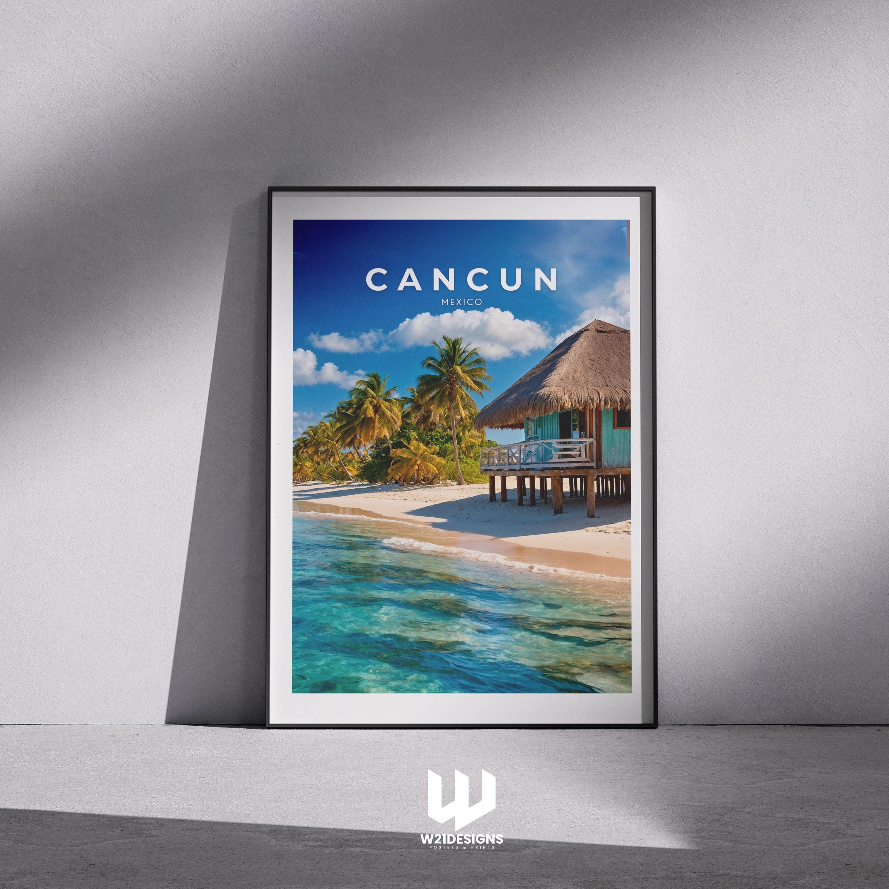 Cancun Beach Print: Tropical Mexico Coastal Wall Art