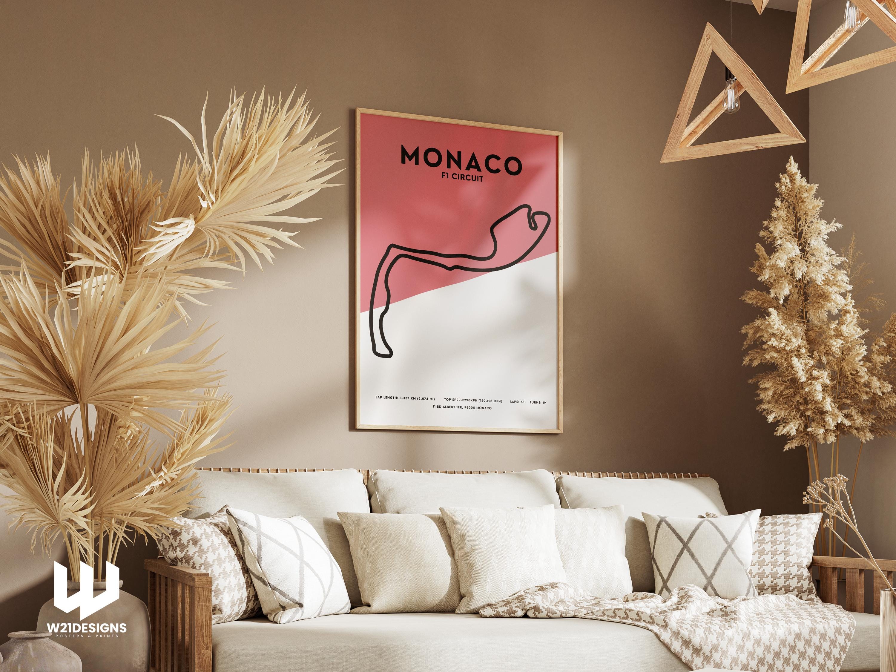 Monaco F1 Circuit Map Poster: Monte Carlo Grand Prix - Motorsport Art