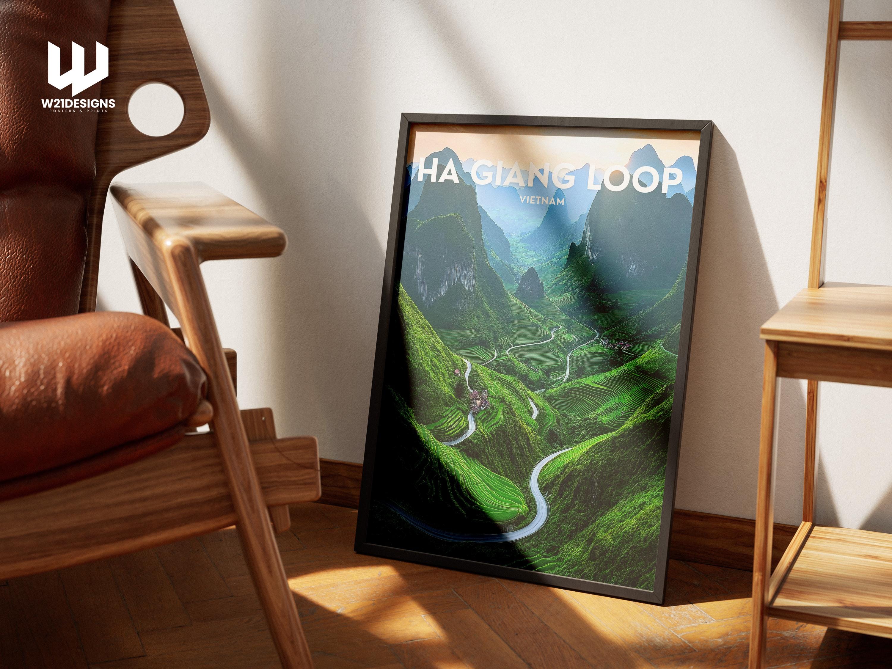 Ha Giang Loop Vietnam Poster: Scenic Mountain Road Trip Print