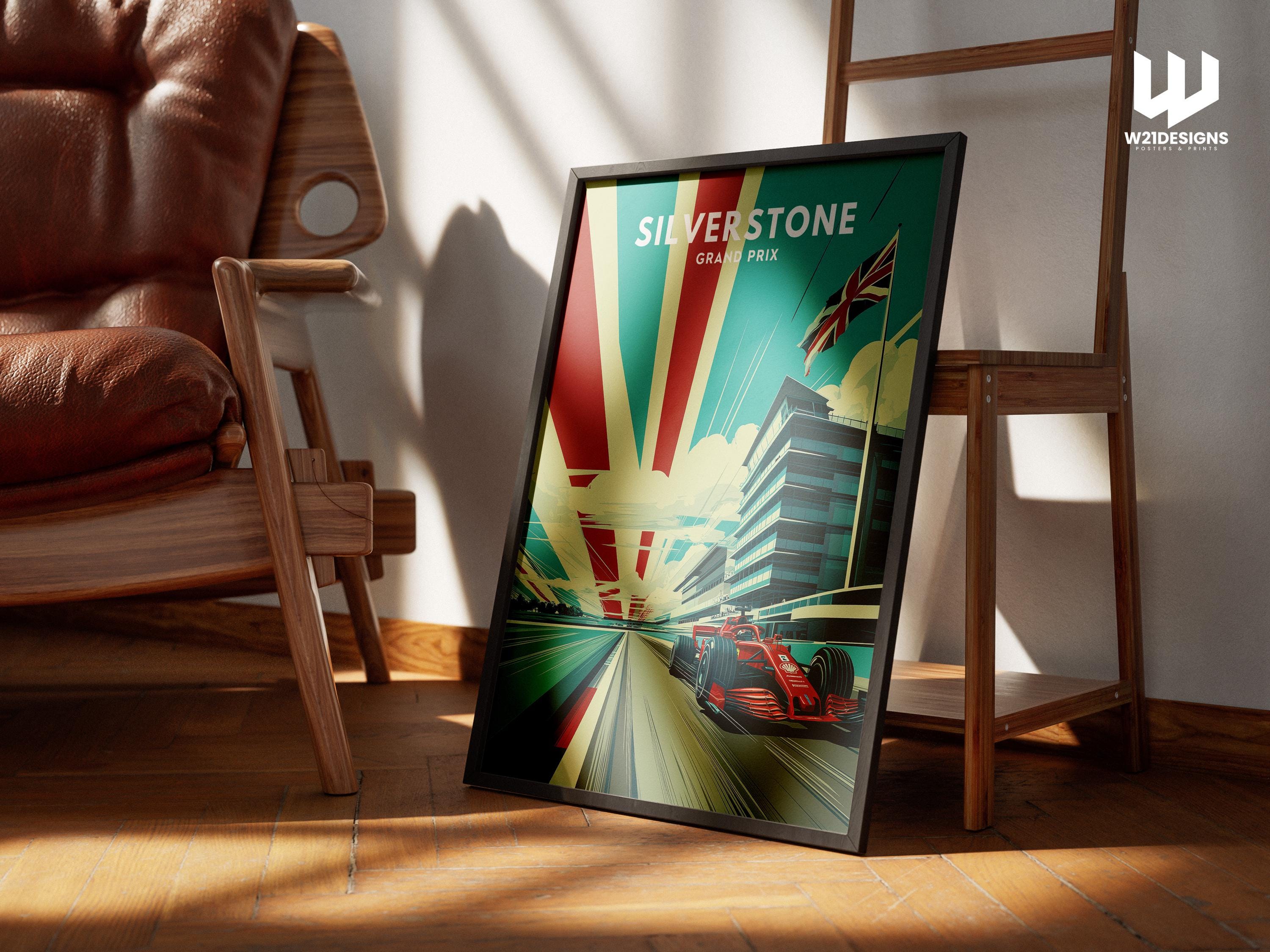 Silverstone Grand Prix Poster: Vintage F1 Racing Art Print