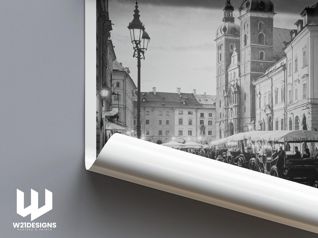 Krakow Poland Travel Print: Historic Cityscape Wall Art