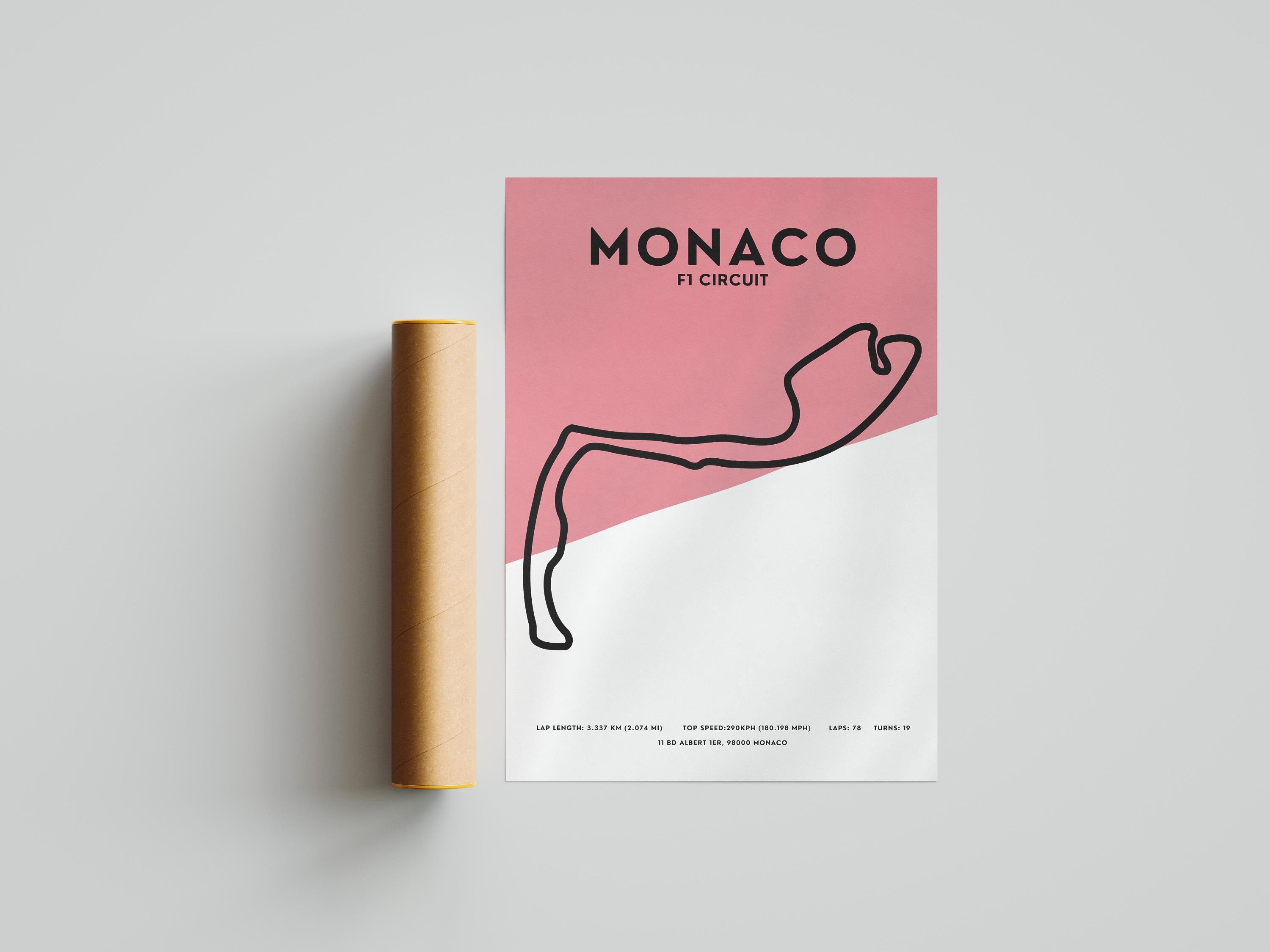 Monaco F1 Circuit Map Poster: Monte Carlo Grand Prix - Motorsport Art