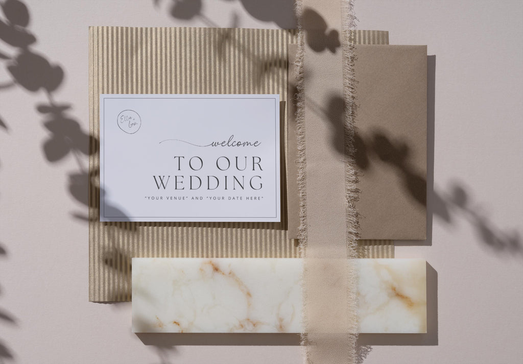 Wedding Welcome Sign | Personalised Minimalist Decor | Custom Editable Venue & Date Sign | Modern Reception Signage