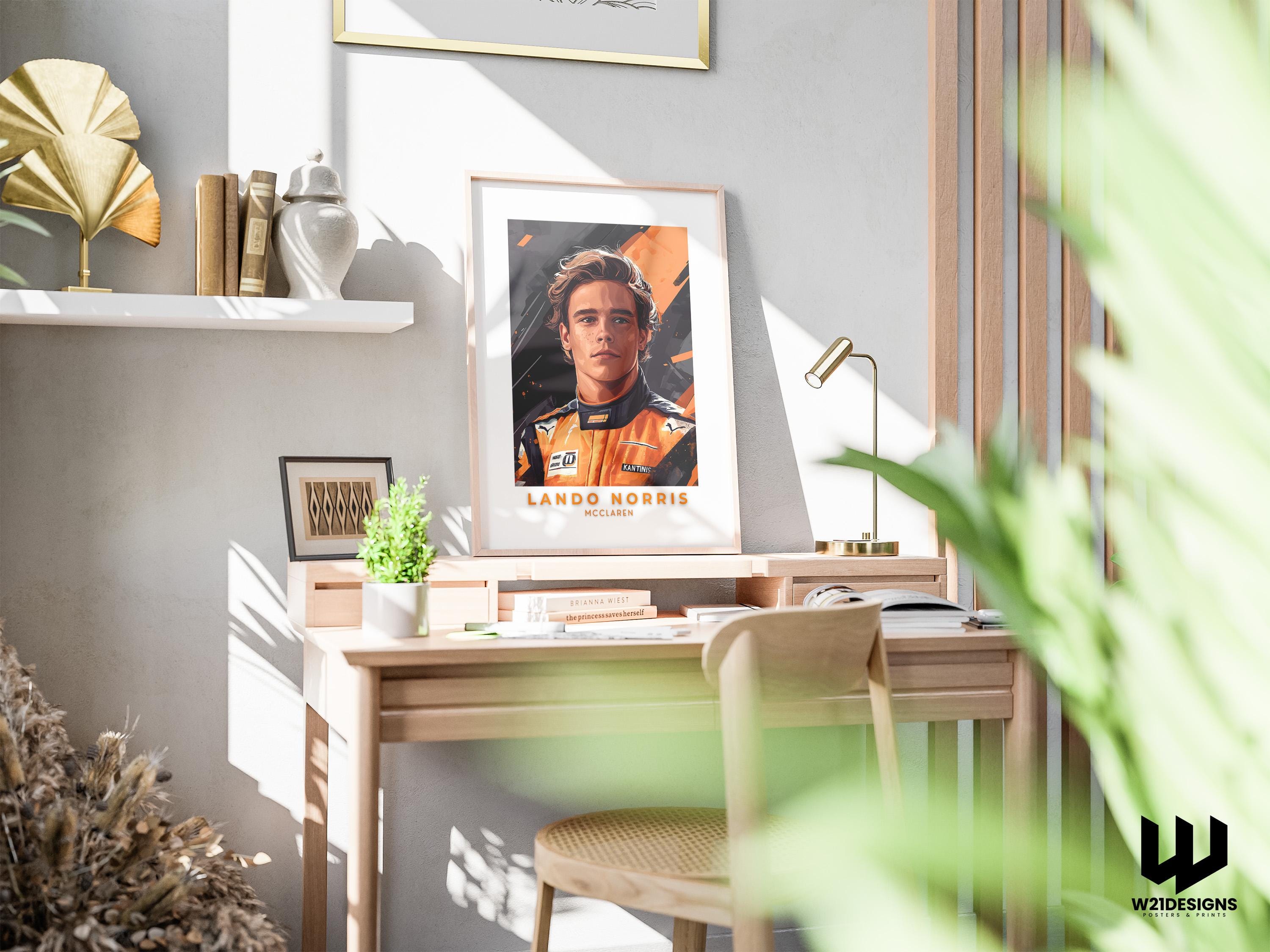 Lando Norris McLaren F1 Art Print: Formula 1 Racing Poster