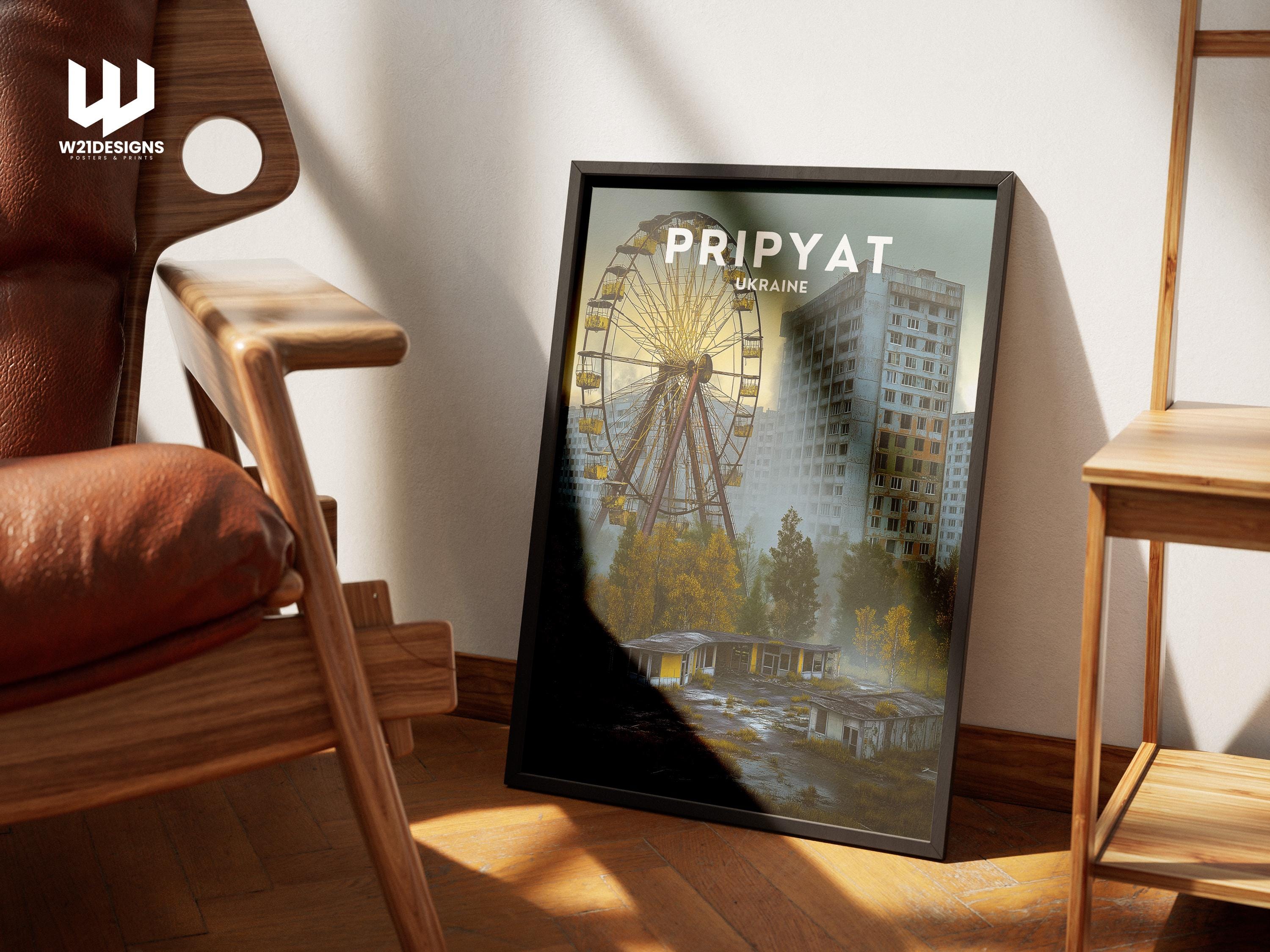 Pripyat Ukraine Poster - Chernobyl Travel Print, Abandoned City Wall Art, Urban Decay Decor, Soviet Architecture Home Artwork