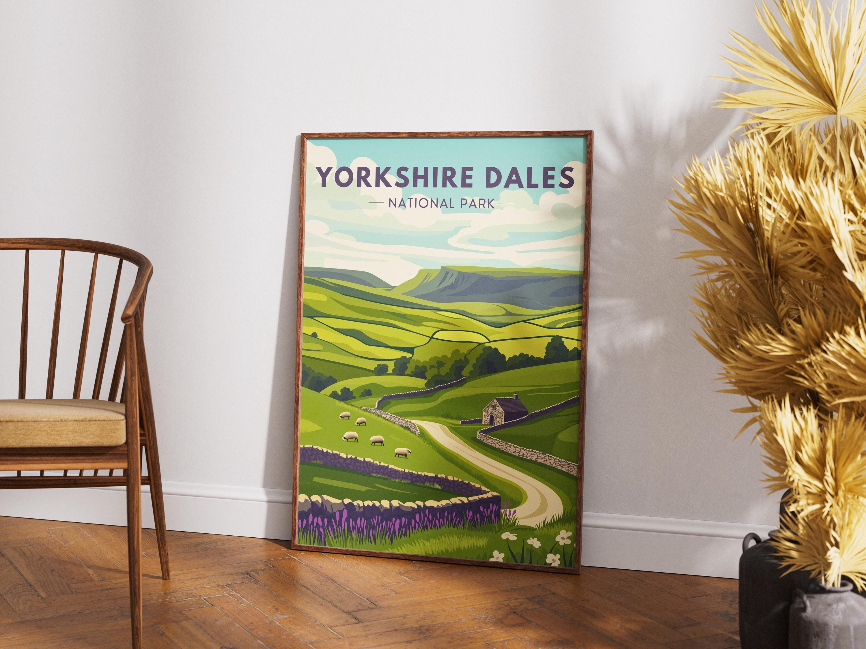 Yorkshire Dales National Park Landscape Poster: UK Countryside Wall Art Print for Nature Lovers