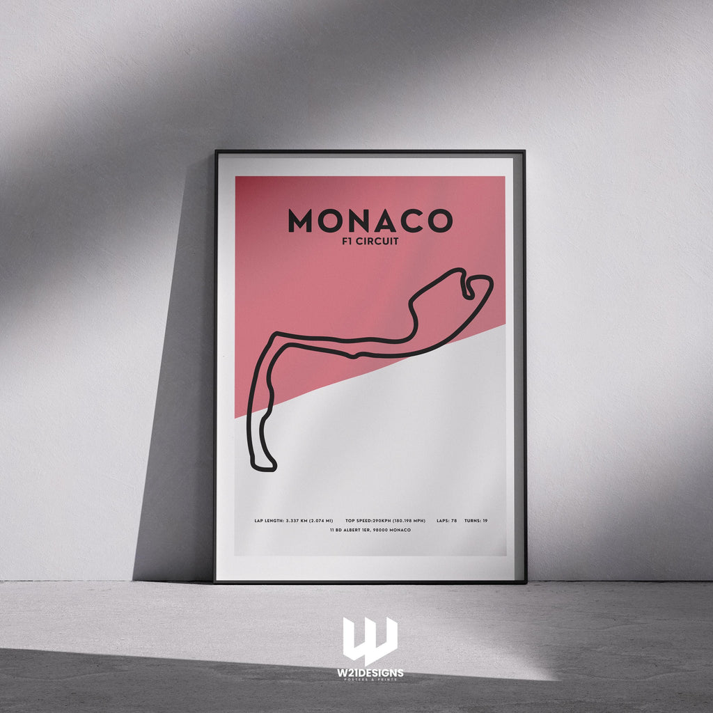 Monaco F1 Circuit Map Poster: Monte Carlo Grand Prix - Motorsport Art
