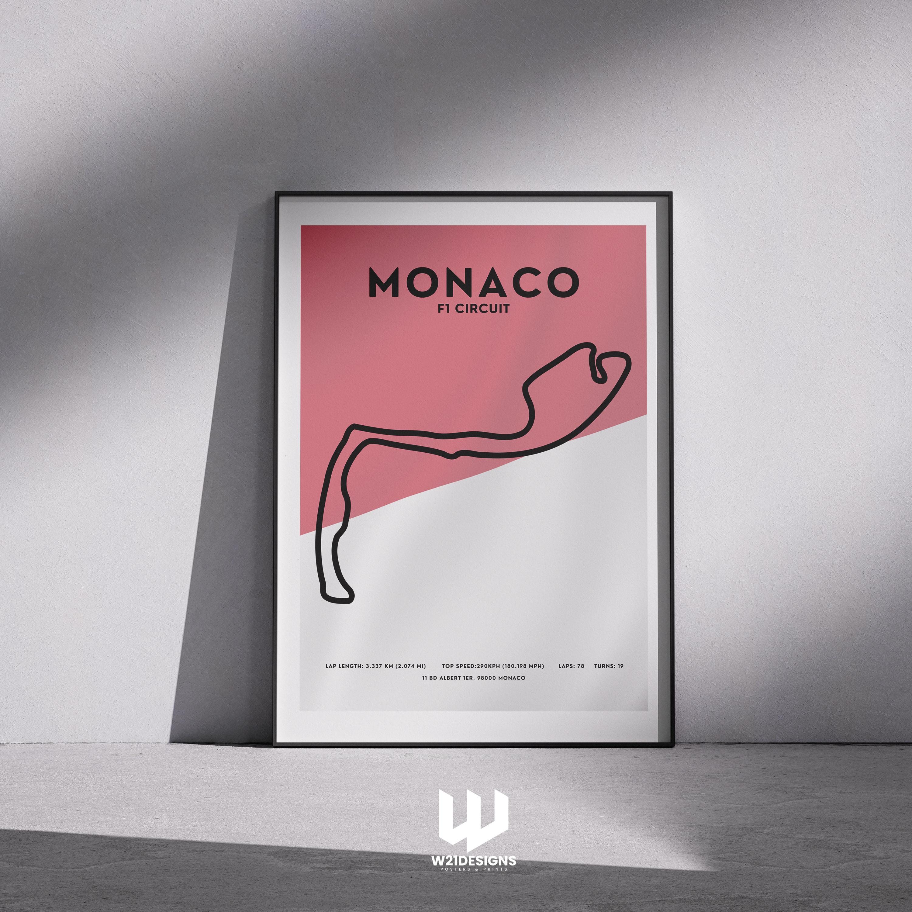 Monaco F1 Circuit Map Poster: Monte Carlo Grand Prix - Motorsport Art