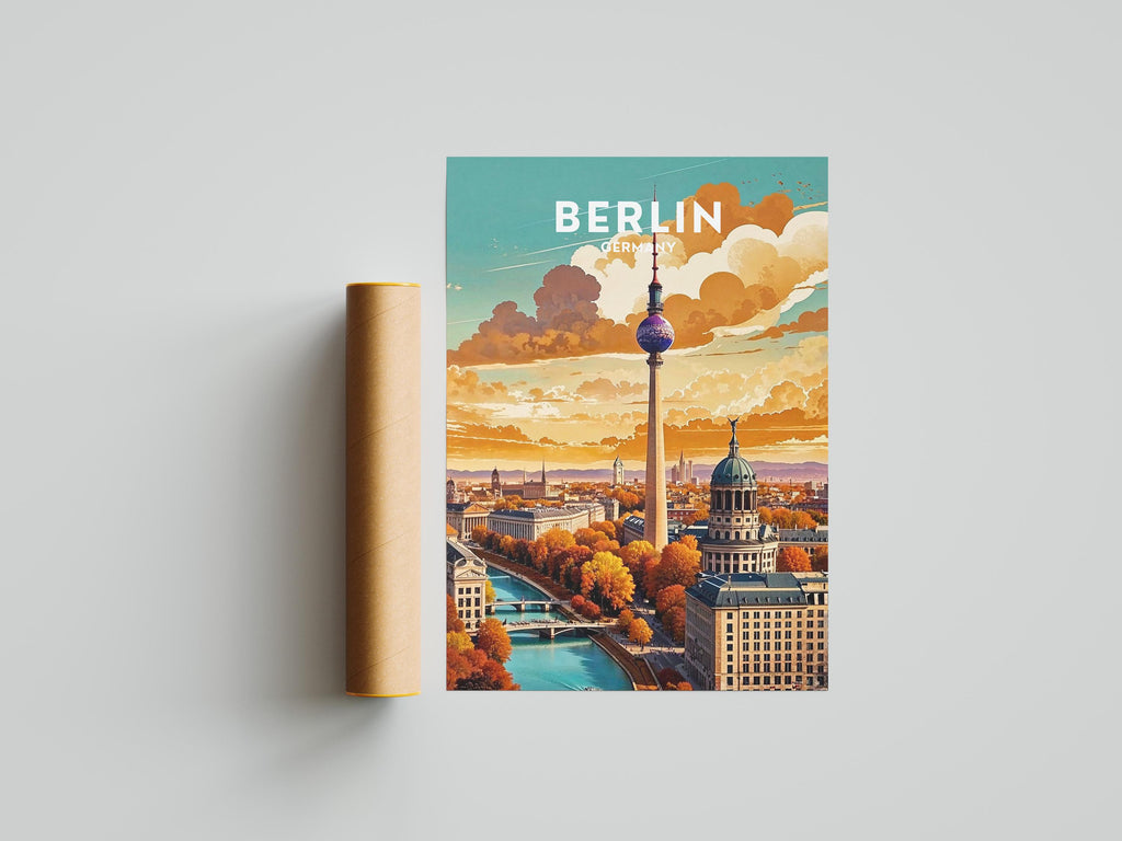 Berlin Cityscape Art Print: Modern Germany Travel Poster