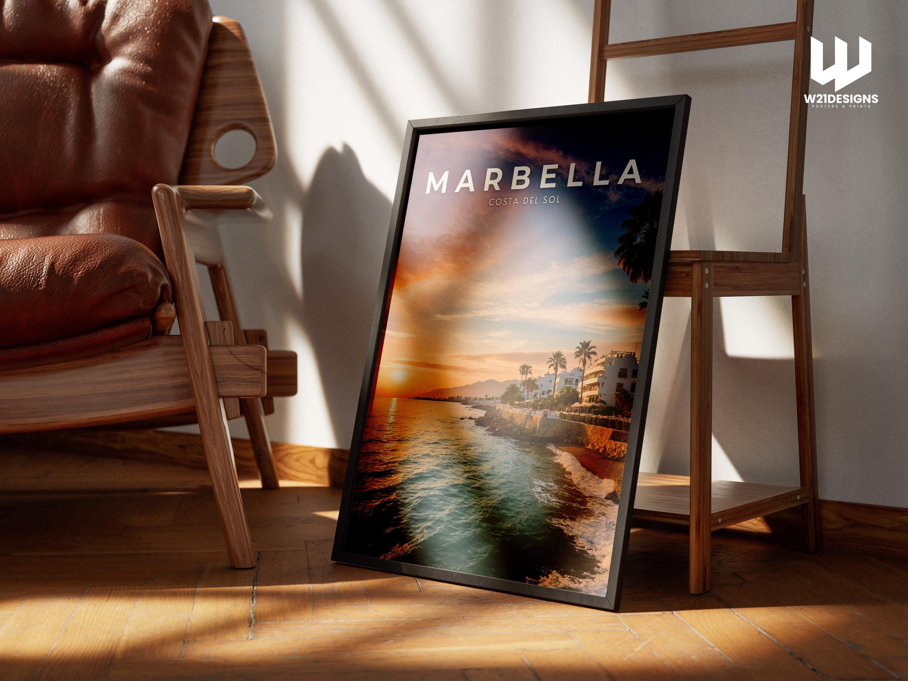 Marbella Sunset Beach Print: Costa del Sol Travel Poster