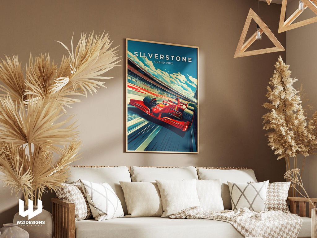 Silverstone Grand Prix Poster: Retro F1 Racing Art Print