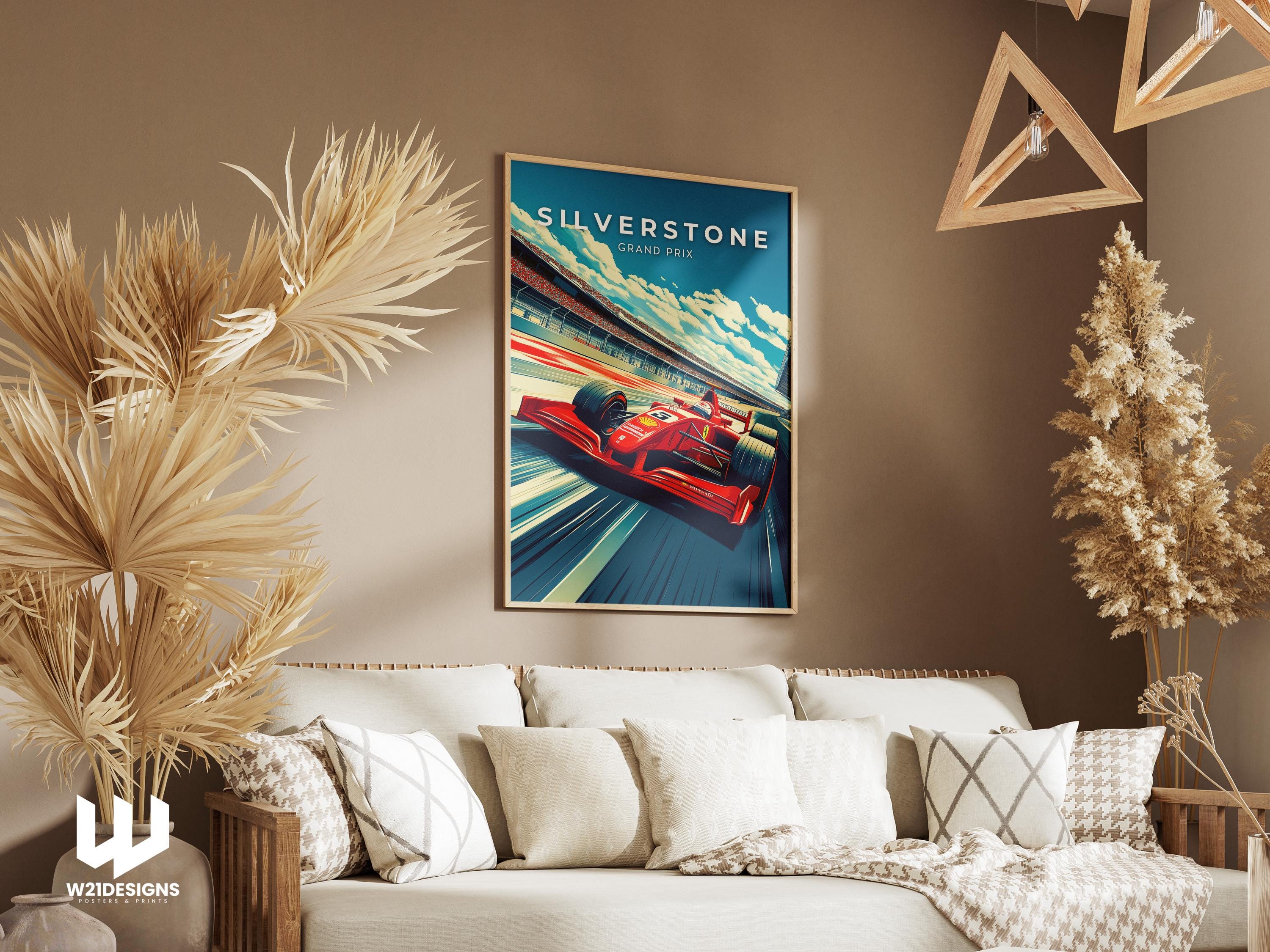 Silverstone Grand Prix Poster: Retro F1 Racing Art Print
