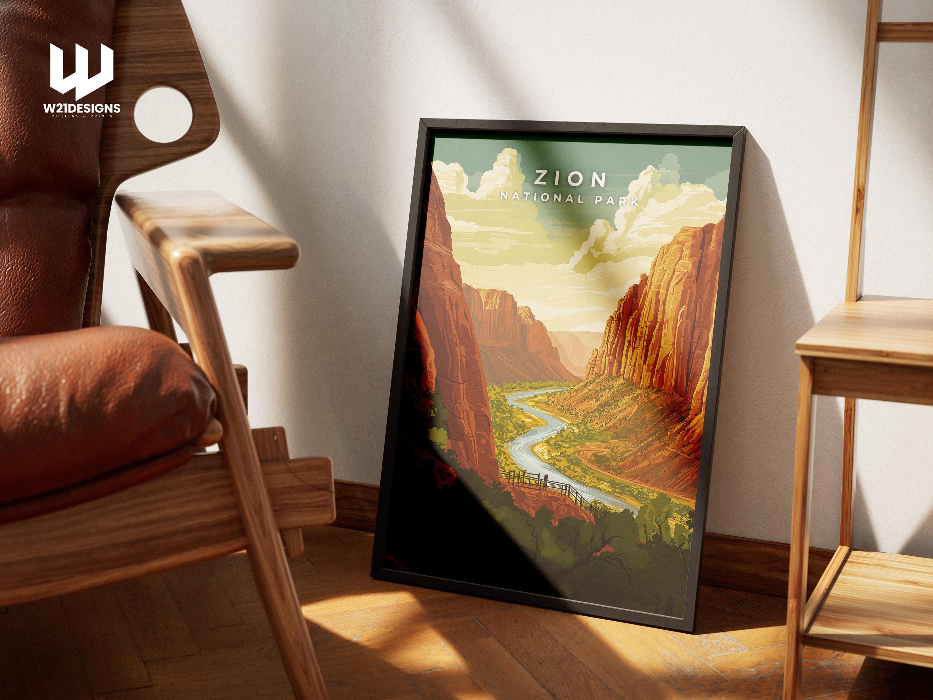 Zion National Park Poster: Utah Landscape Art Print