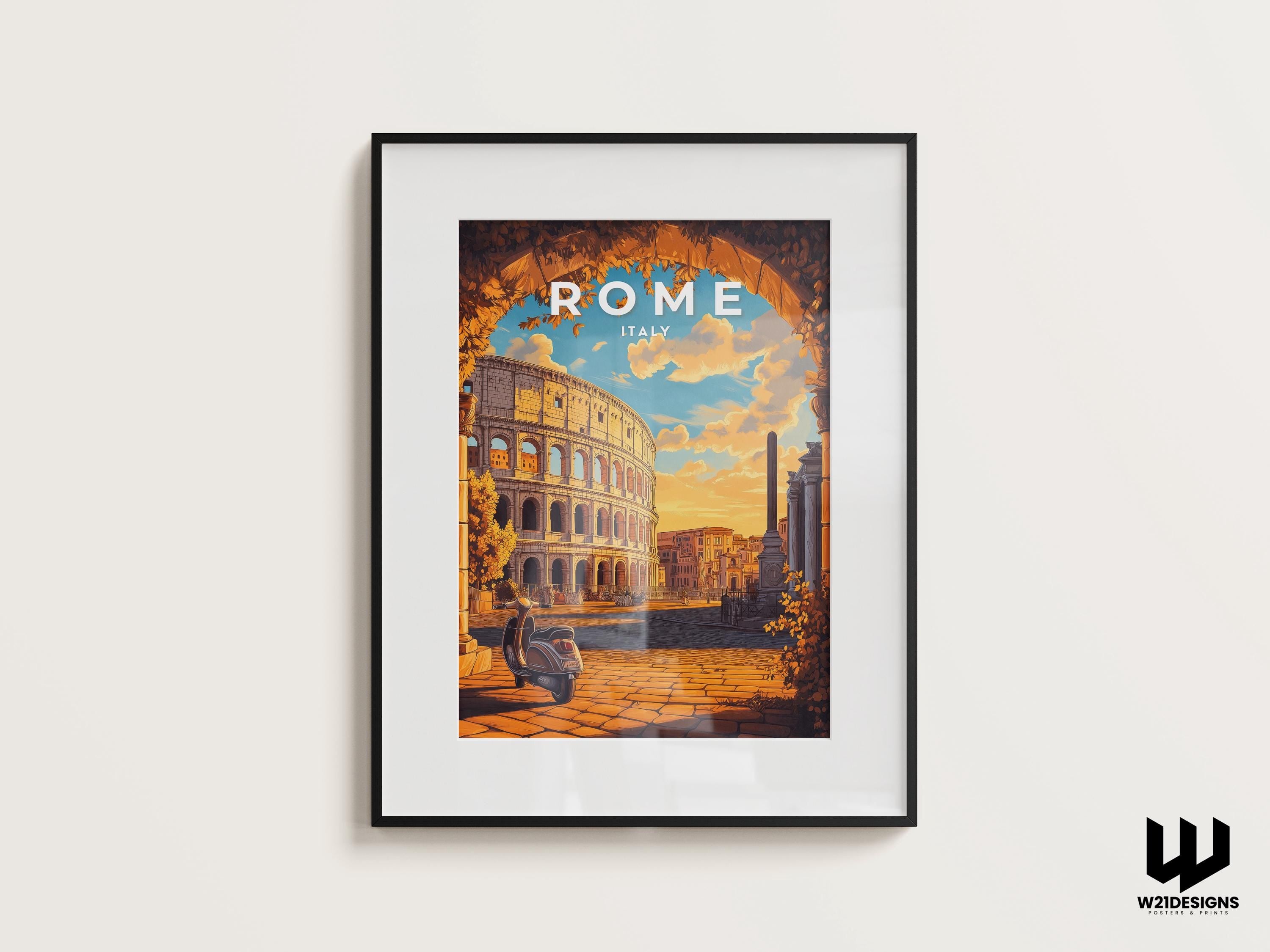 Rome Colosseum Print: Vintage Italy Travel Poster