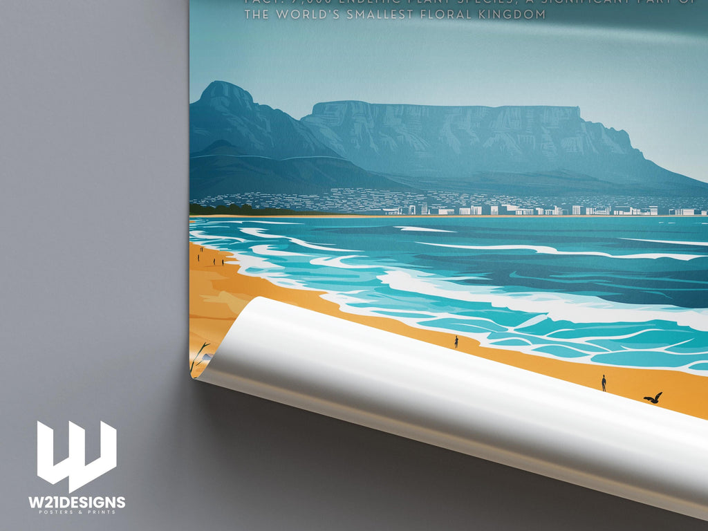 Cape Town Travel Poster: South Africa, Table Mountain Art