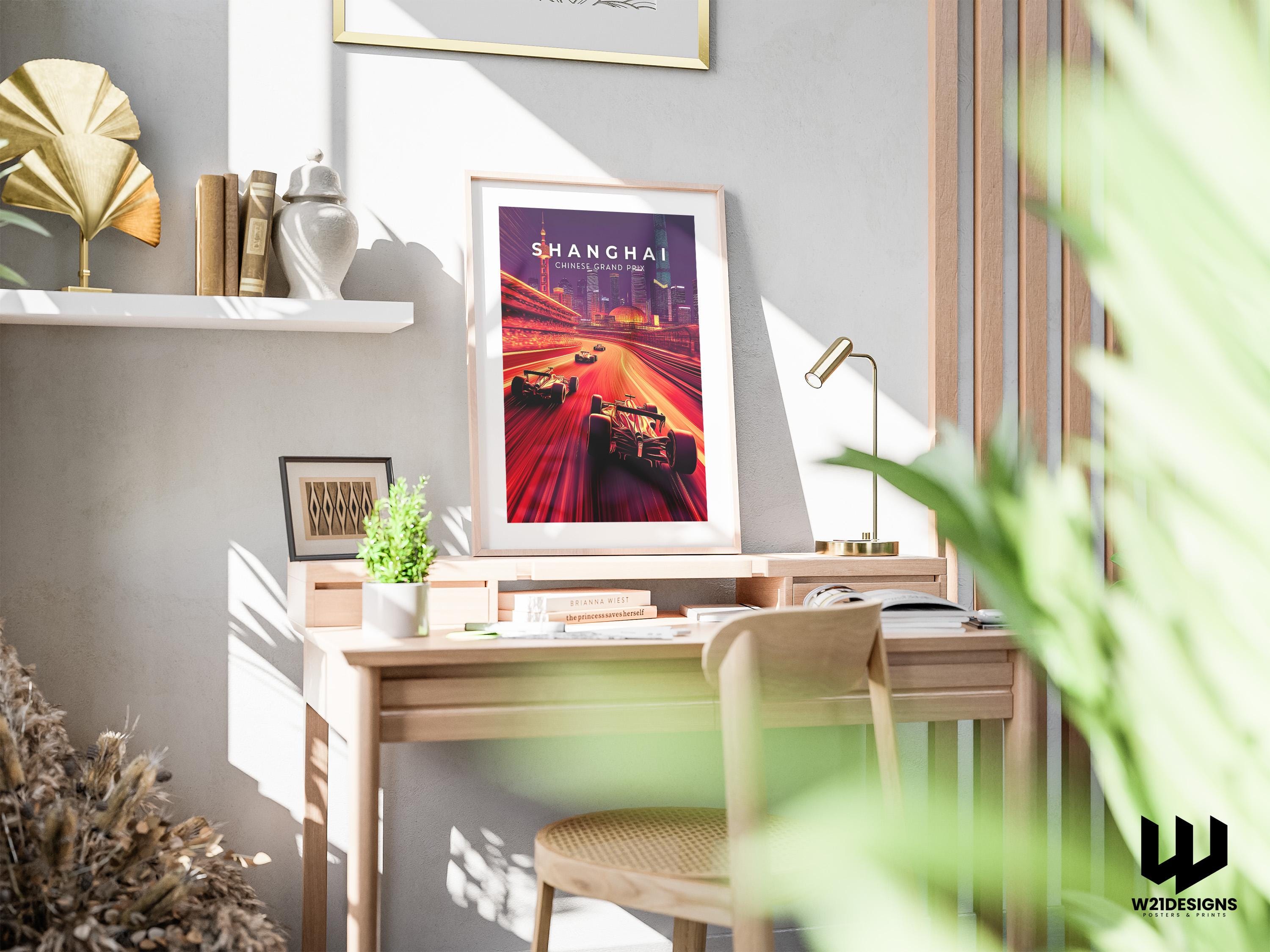 Shanghai Grand Prix Poster: Formula 1 Racing Print