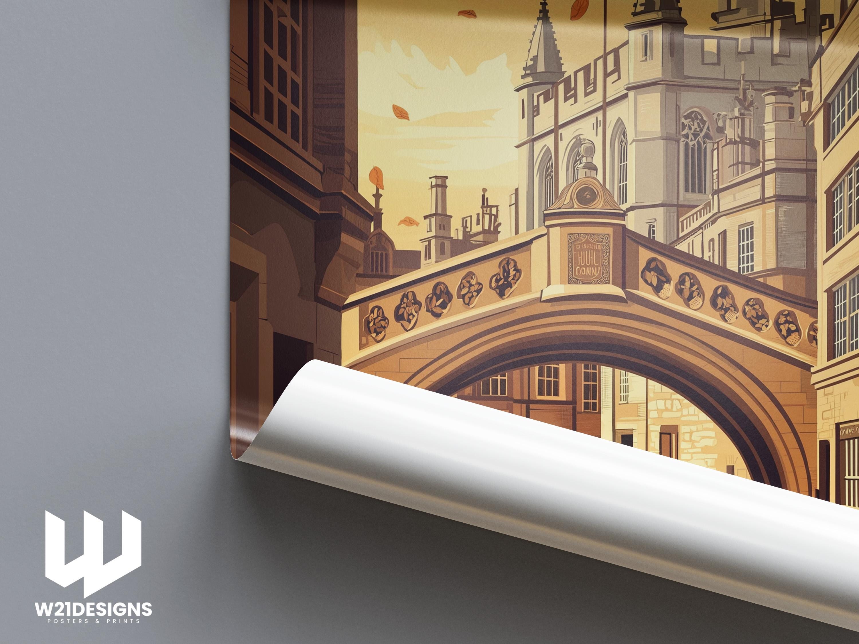Oxford Bridge of Sighs Art Print: England Travel Poster