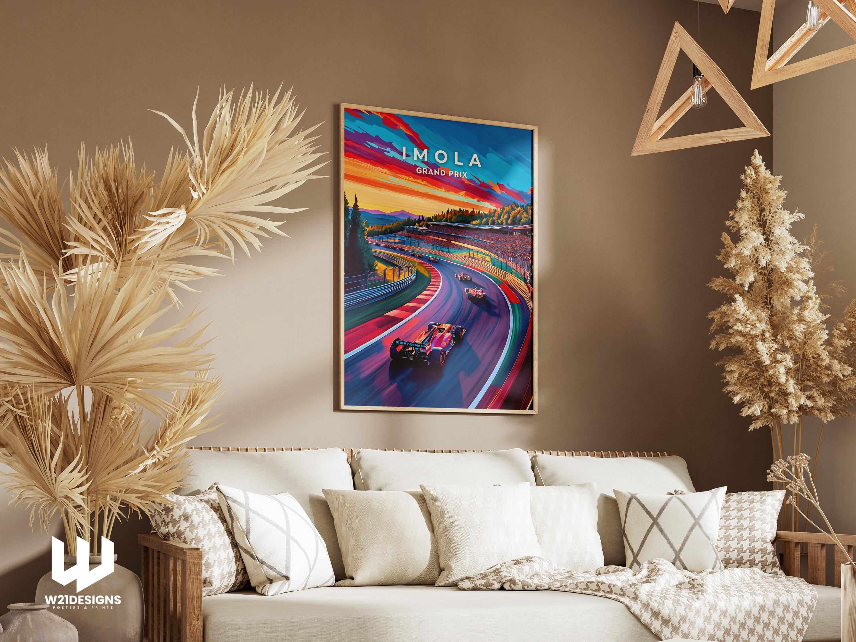Imola Grand Prix Poster: Formula 1 Racing Art Print