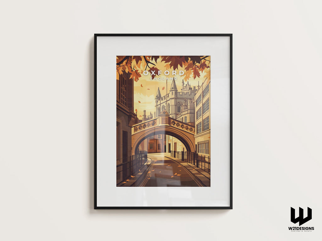 Oxford Bridge of Sighs Art Print: England Travel Poster