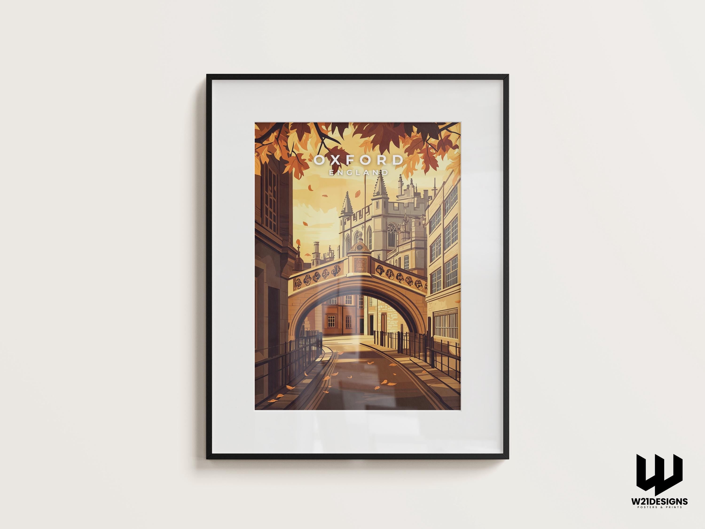 Oxford Bridge of Sighs Art Print: England Travel Poster