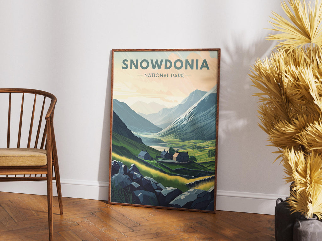Snowdonia National Park Print: Vintage Wales Travel Poster