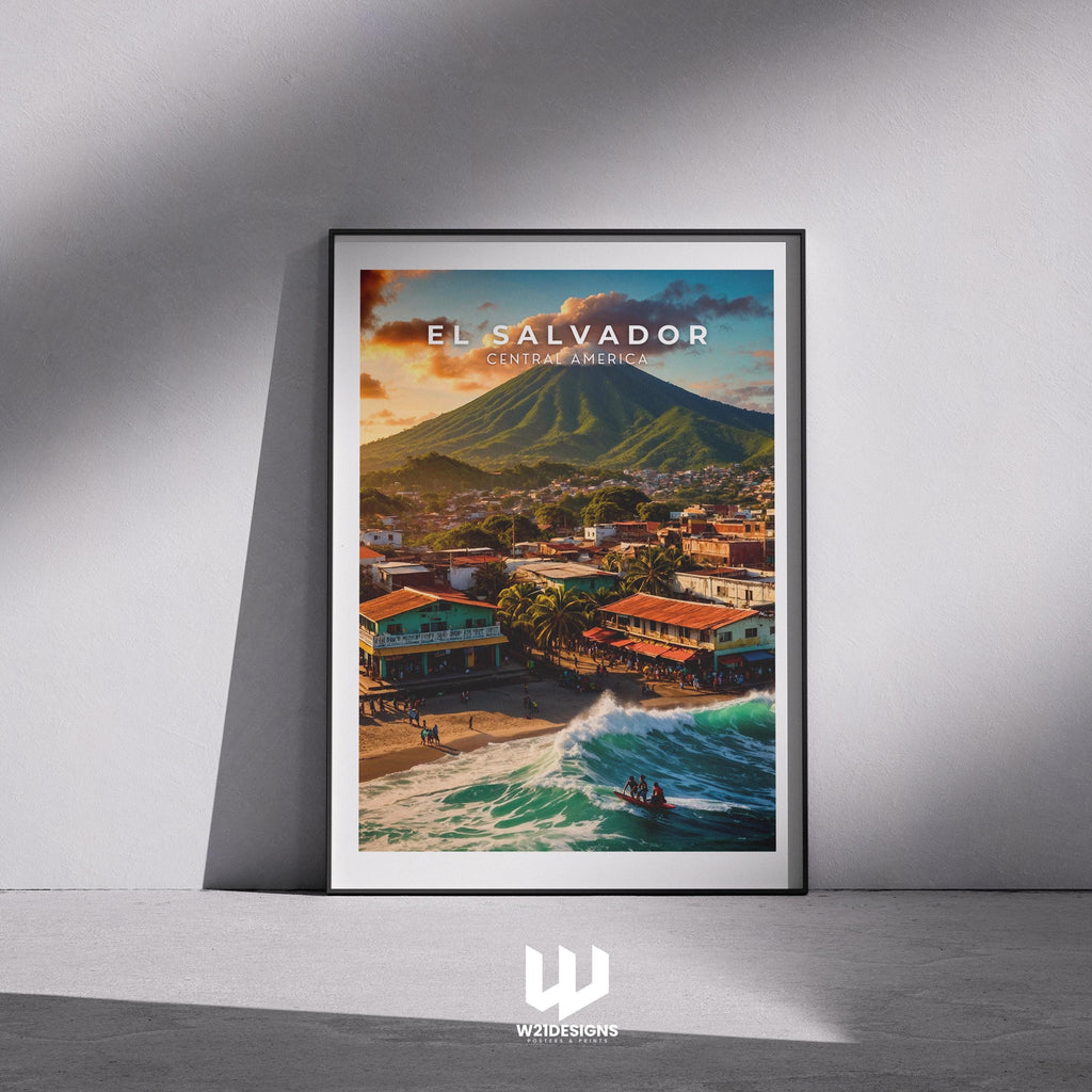 El Salvador Travel Poster: Vintage Style Central America Wall Art