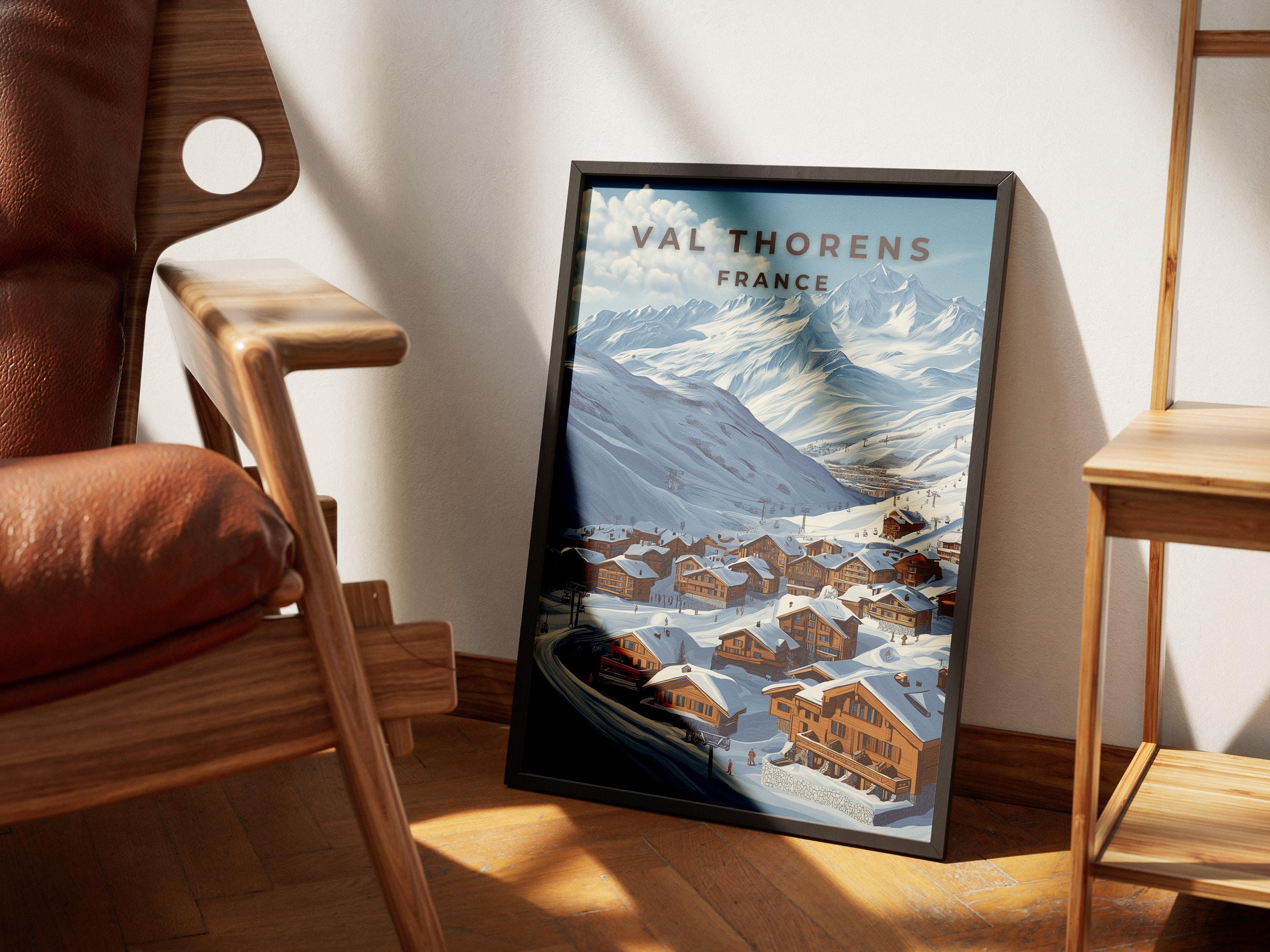 Val Thorens Ski Resort Poster: France Alpine Travel Art