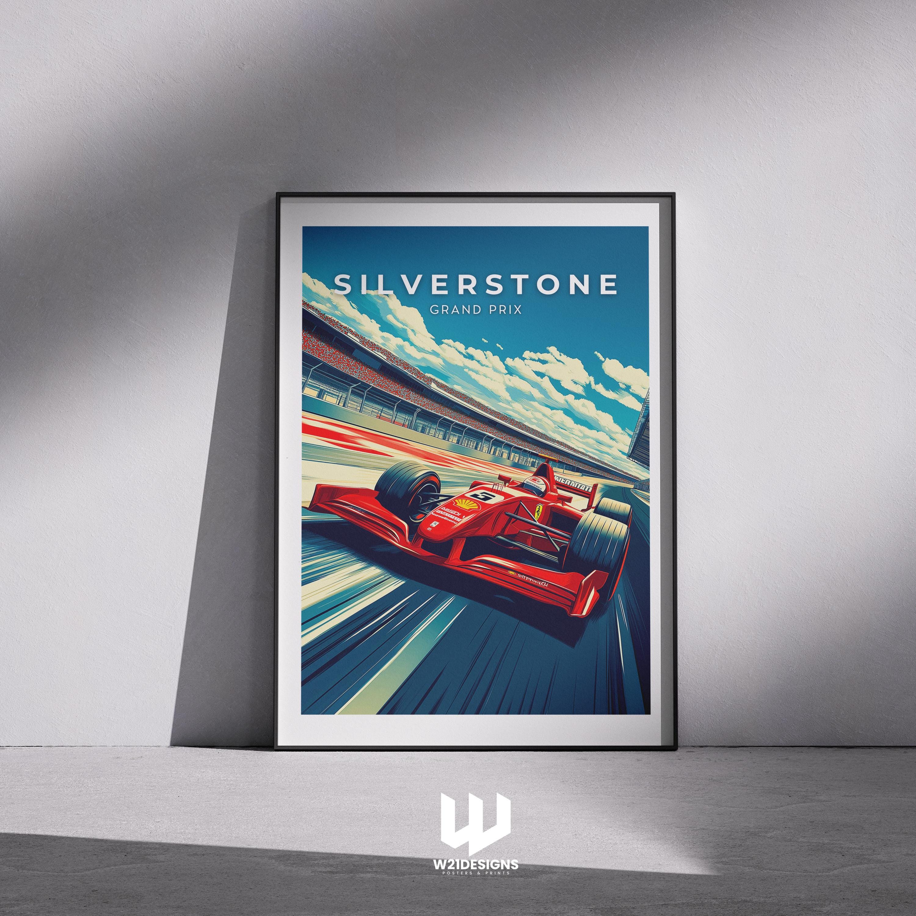 Silverstone Grand Prix Poster: Retro F1 Racing Art Print