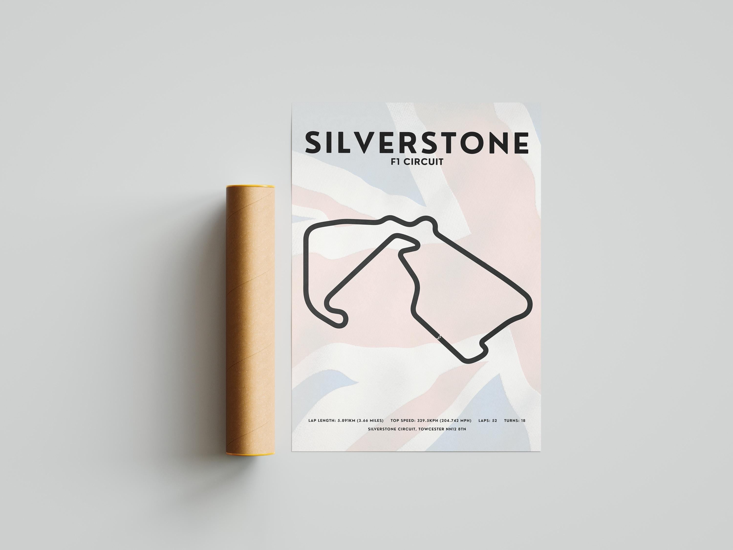 Silverstone F1 Circuit Poster: British Grand Prix Motorsport Art