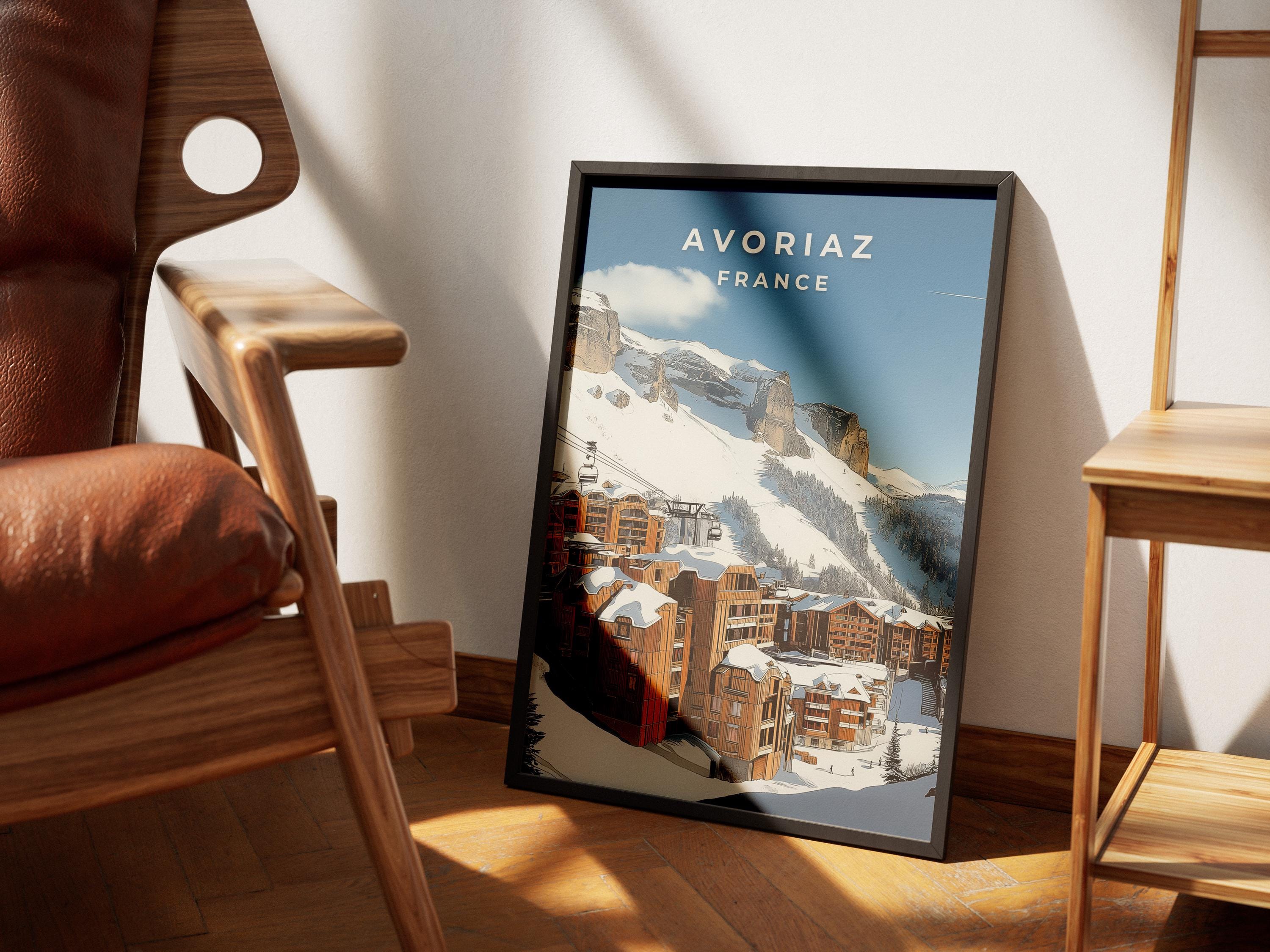 Avoriaz Ski Resort Print: Vintage French Alps Travel Poster